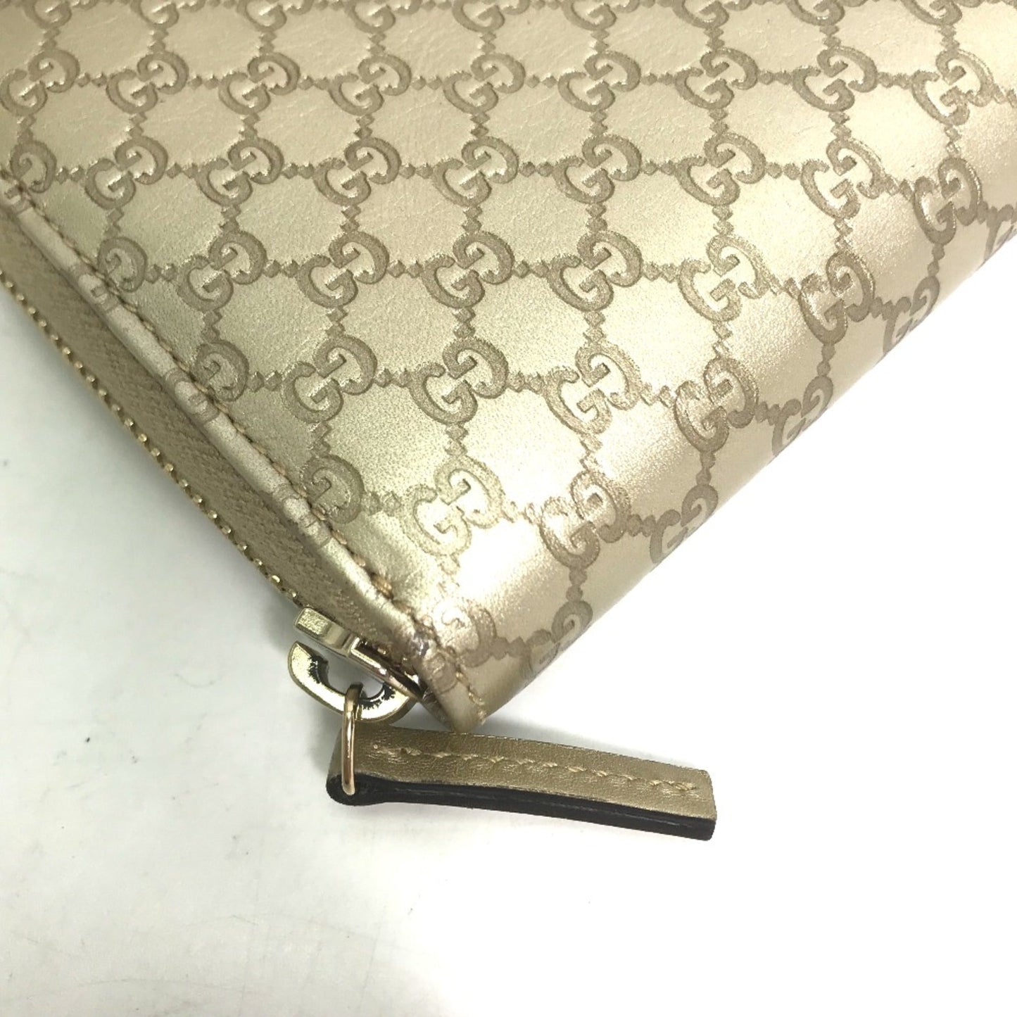 Gucci Gold Leather Long Wallet (Bi-Fold)