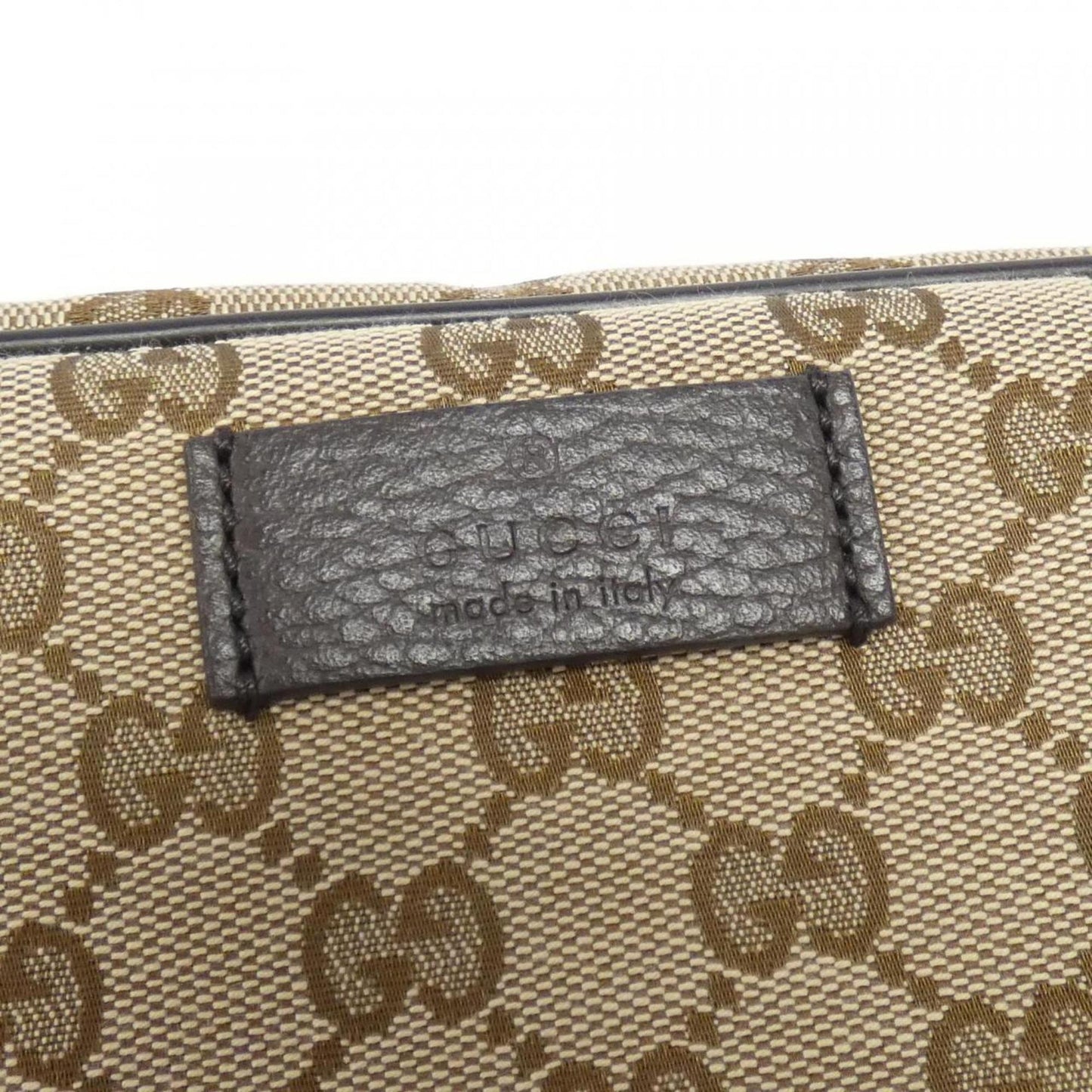 Gucci Beige Brown Gg Canvas Leather Fanny Pack