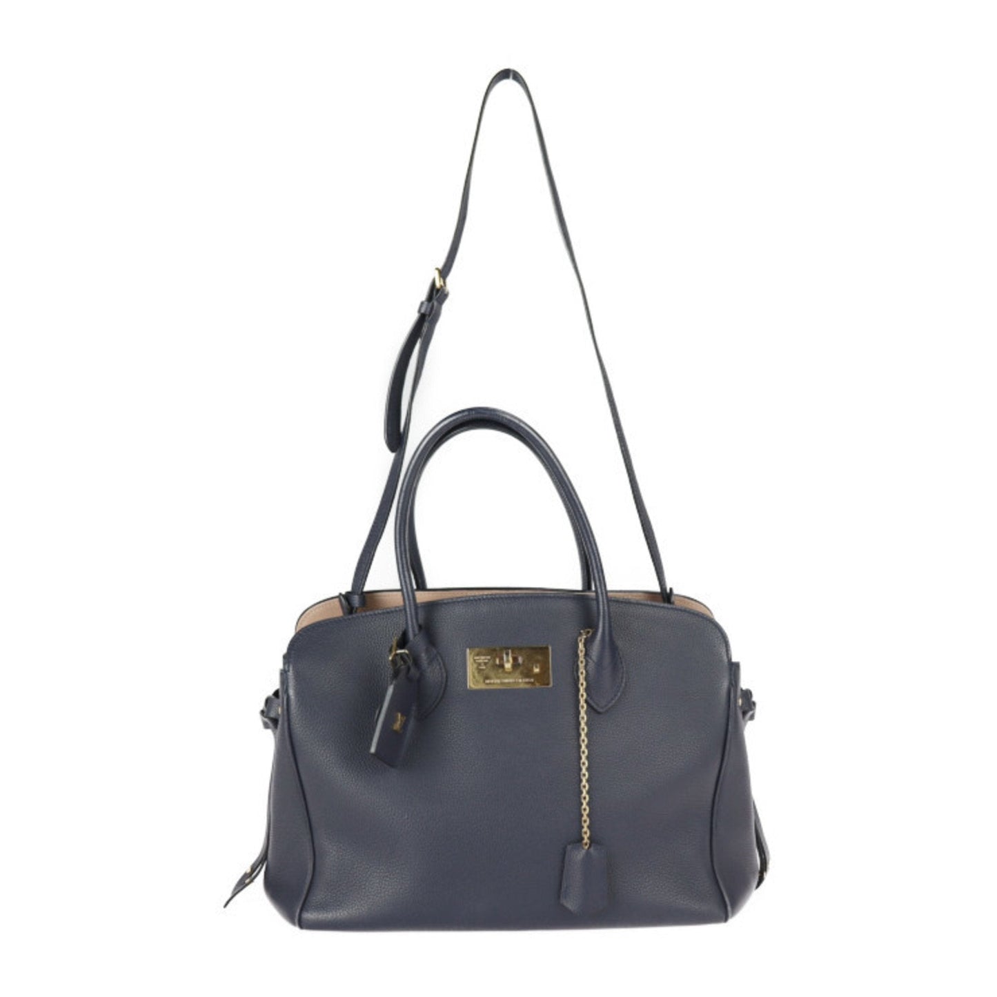 Louis Vuitton Navy Blue Leather Handbag Shoulder Bag ()