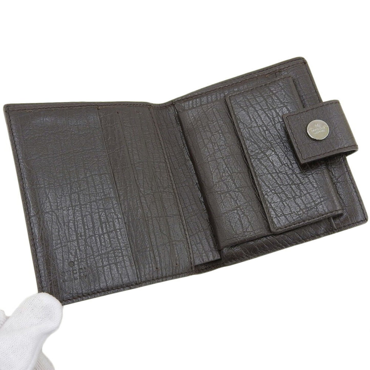 Gucci Gg Supreme Beige Gg Plus Leather Wallet (Bi-Fold)