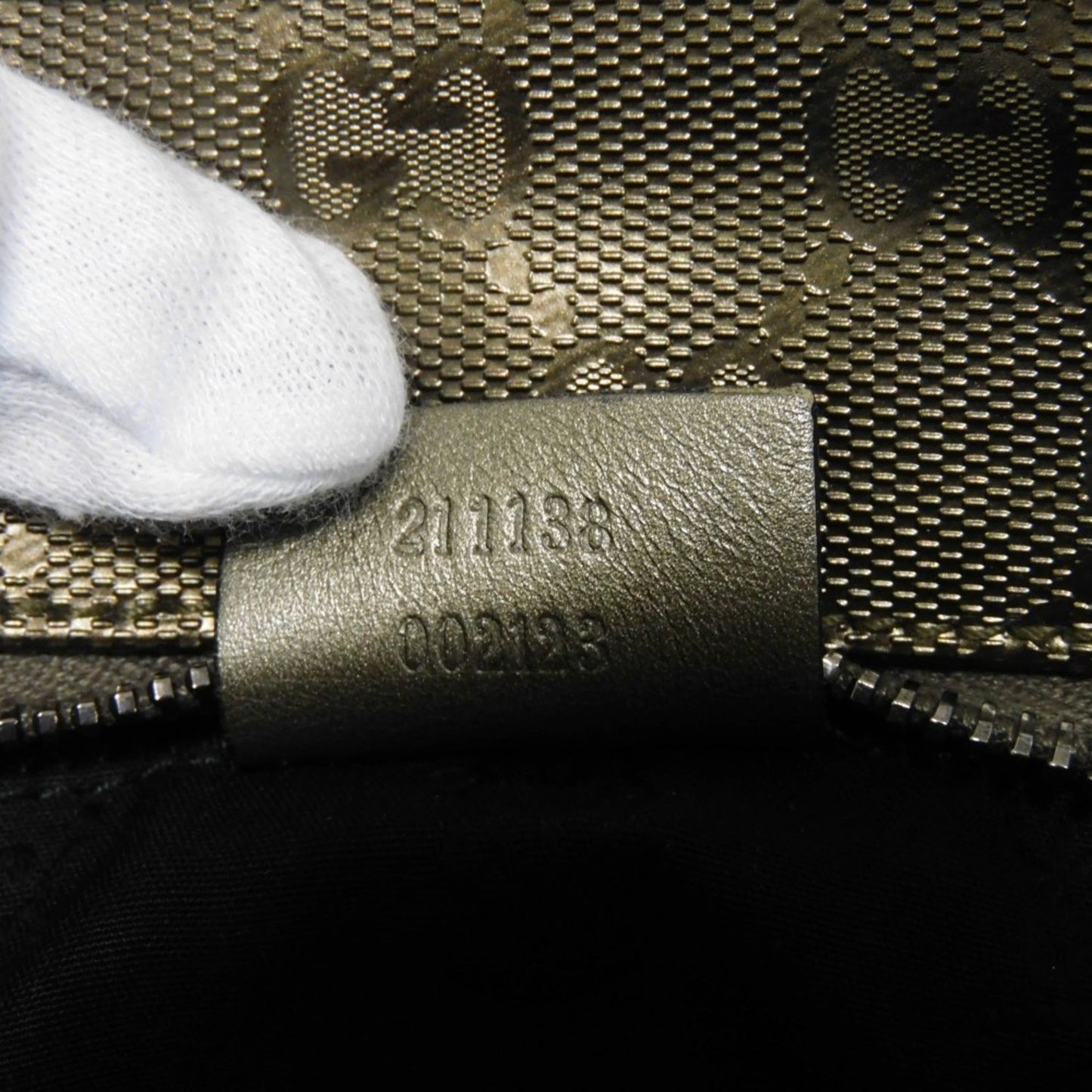 Gucci Gold Khaki Gg Imprimé Canvas Shoulder Bag Tote Bag