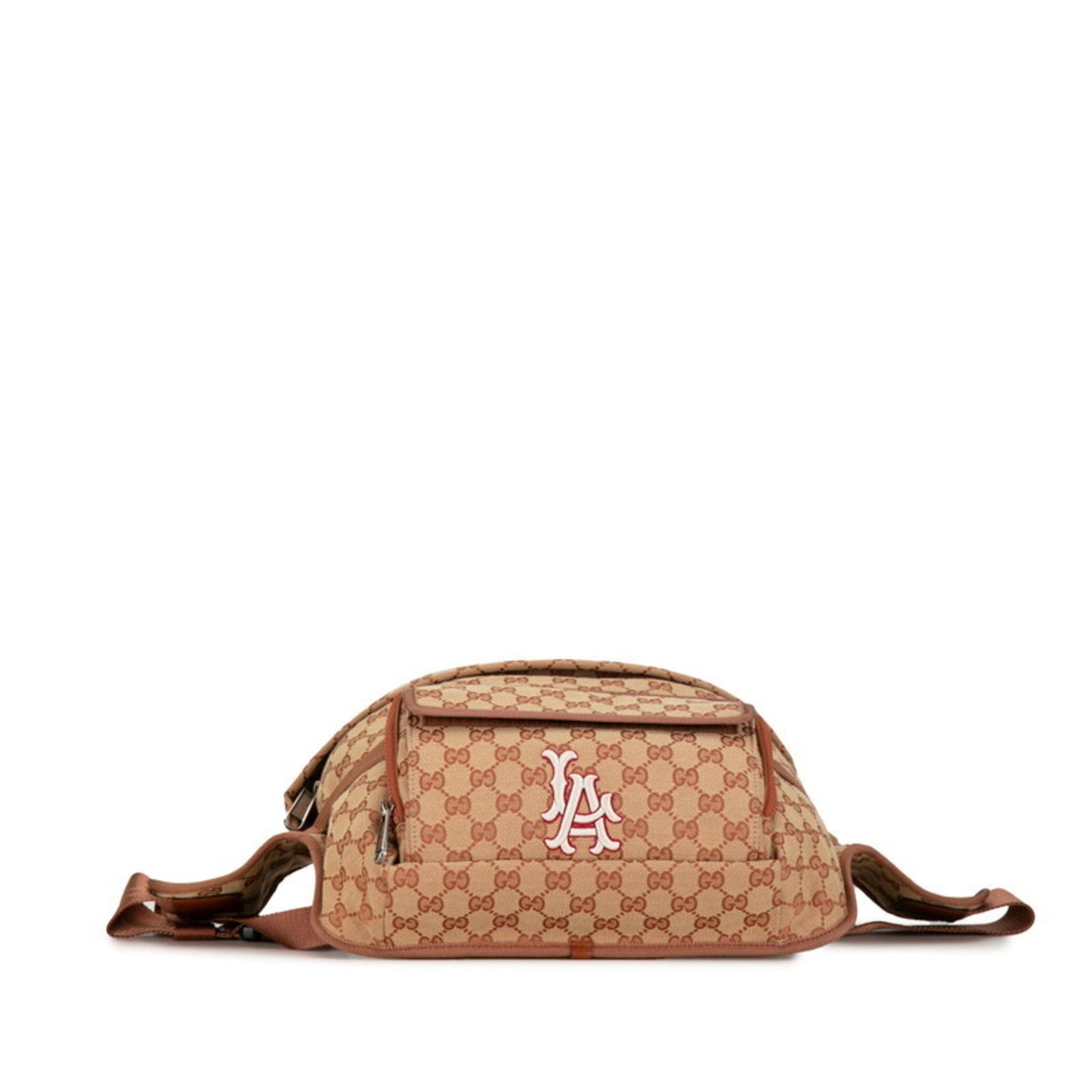 Gucci Beige Canvas Leather Backpack Sling Bag