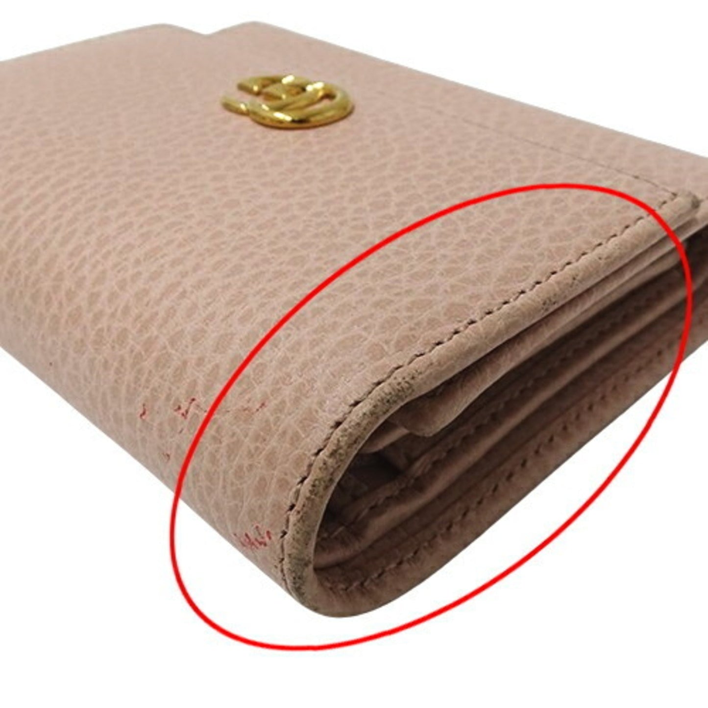 Gucci Pink Leather Wallet (Tri-Fold)