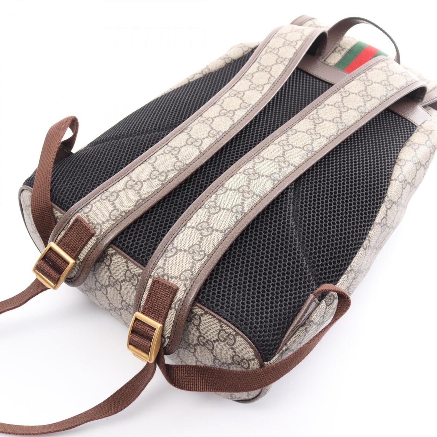 Gucci Beige Brown Multi-Color Pvc Coated Canvas Leather Backpack