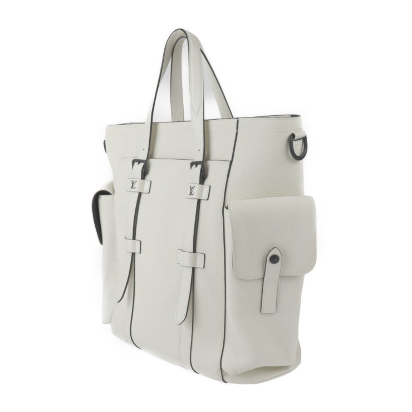 Louis Vuitton Blanc White Leather Handbag Shoulder Bag