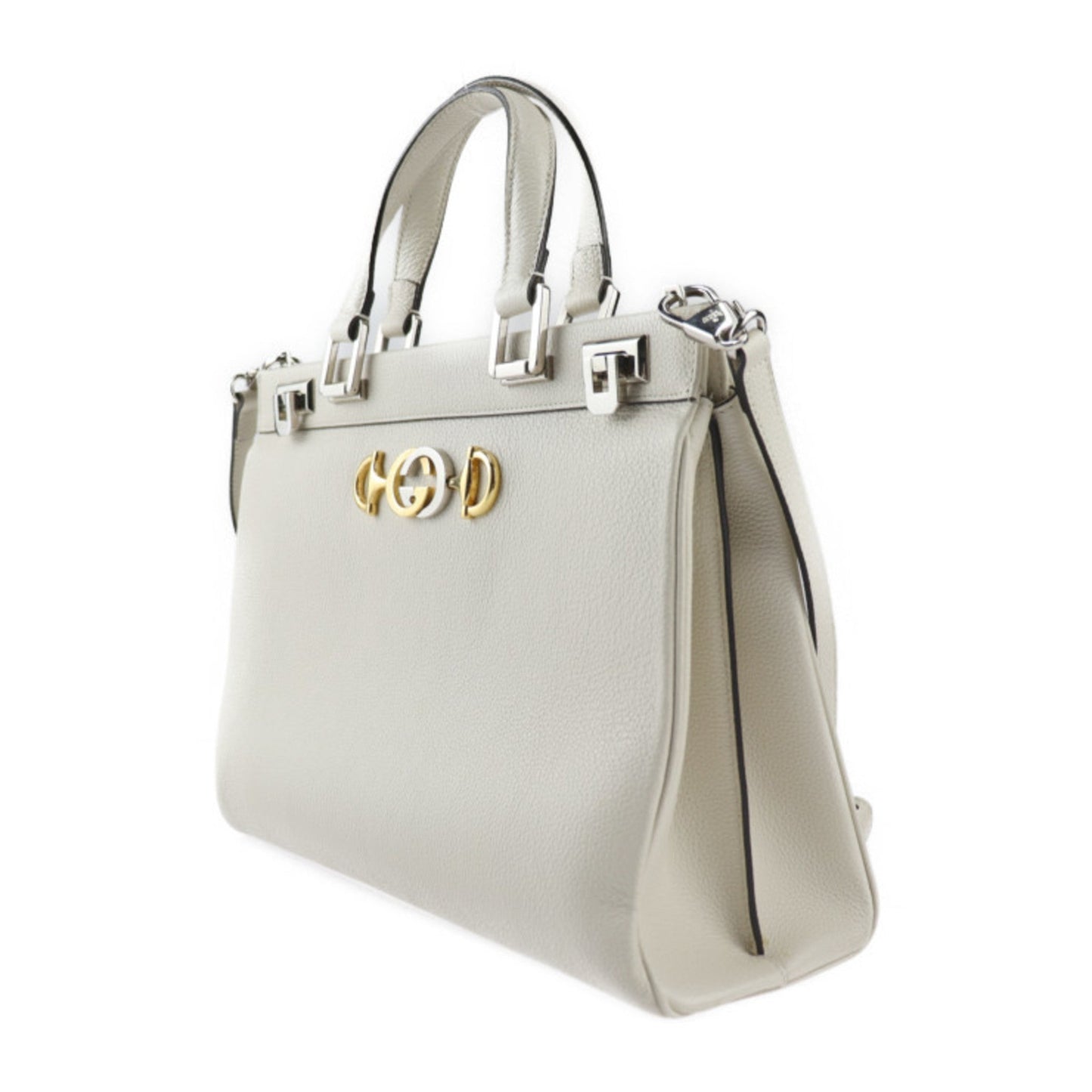 Gucci Horsebit Cream Leather Handbag Shoulder Bag Tote Bag