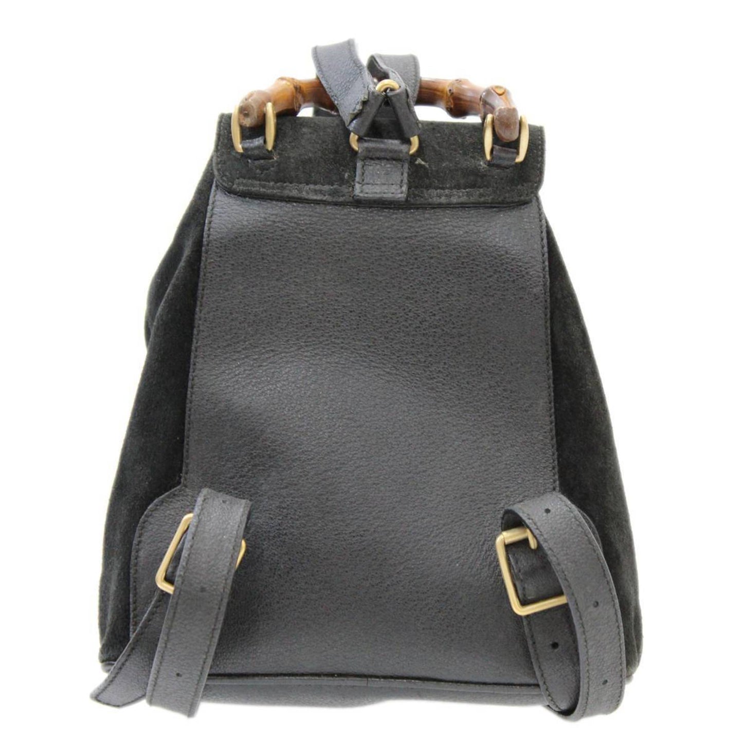 Gucci Bamboo Black Suede Leather Backpack