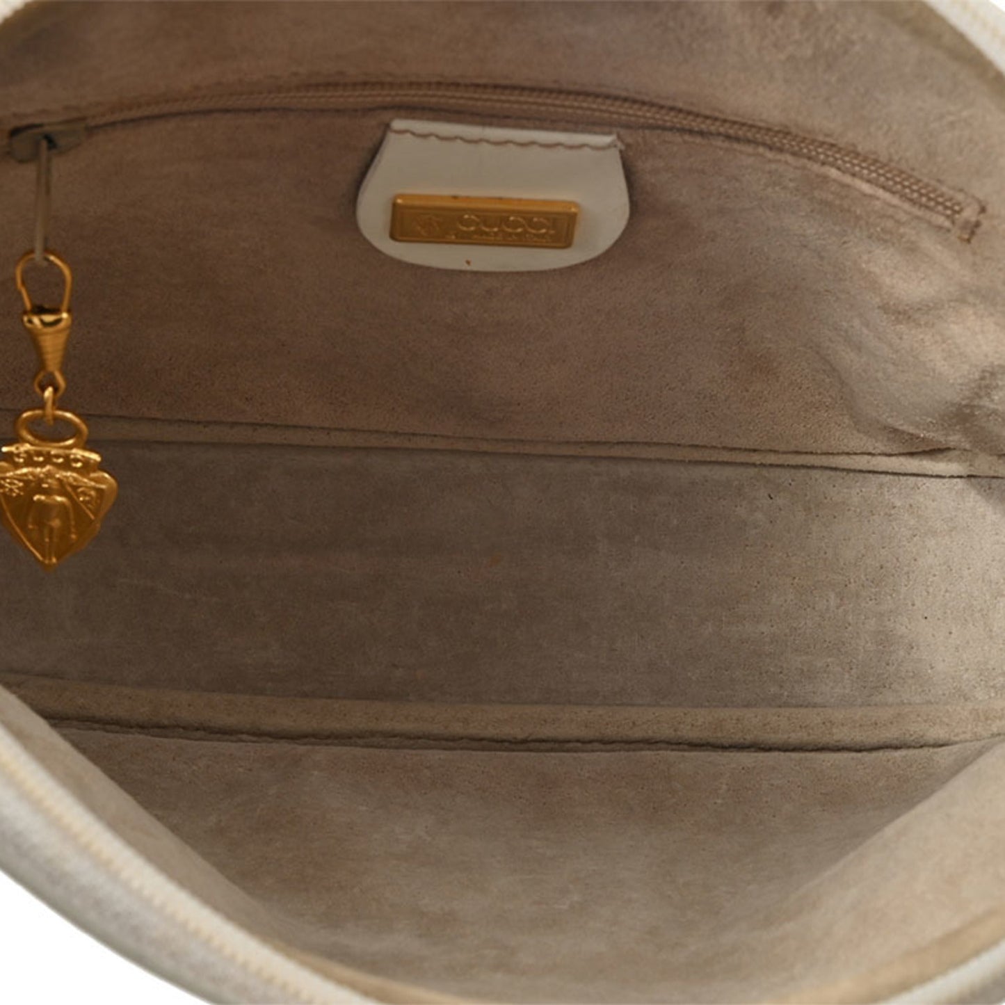 Gucci White Leather Pochette Shoulder Bag