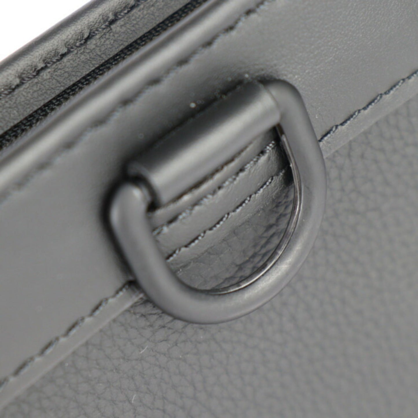 Louis Vuitton Black Leather Clutch Bag Handbag Shoulder Bag