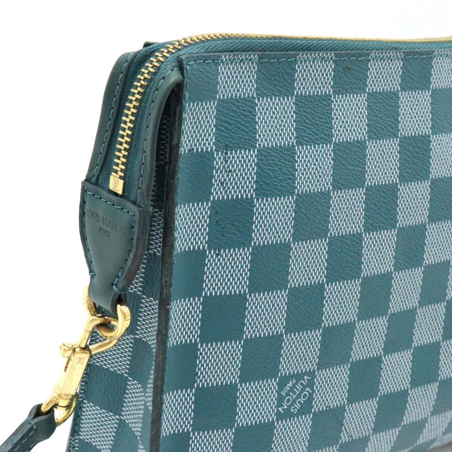Louis Vuitton Cyan Pvc Clutch Bag Shoulder Bag