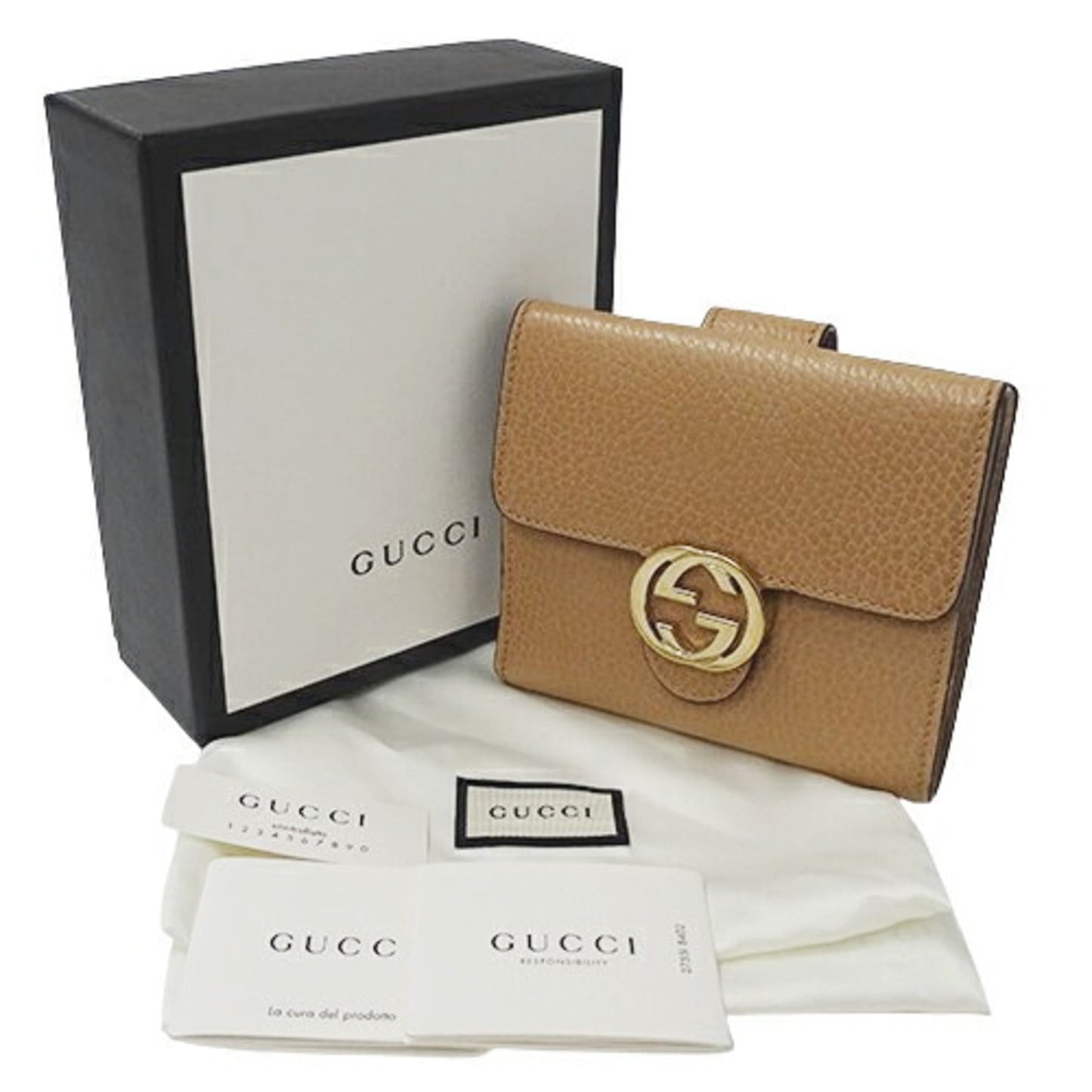 Gucci Beige Leather Wallet (Bi-Fold)