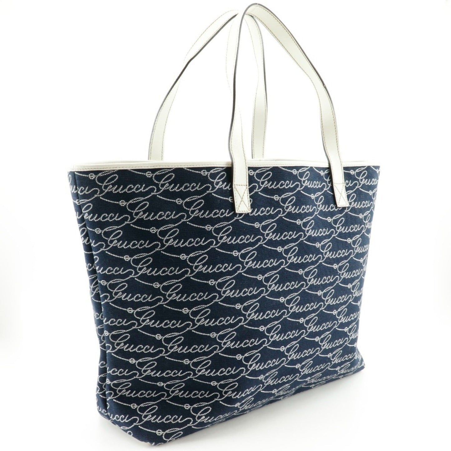 Gucci Navy Canvas Tote Bag