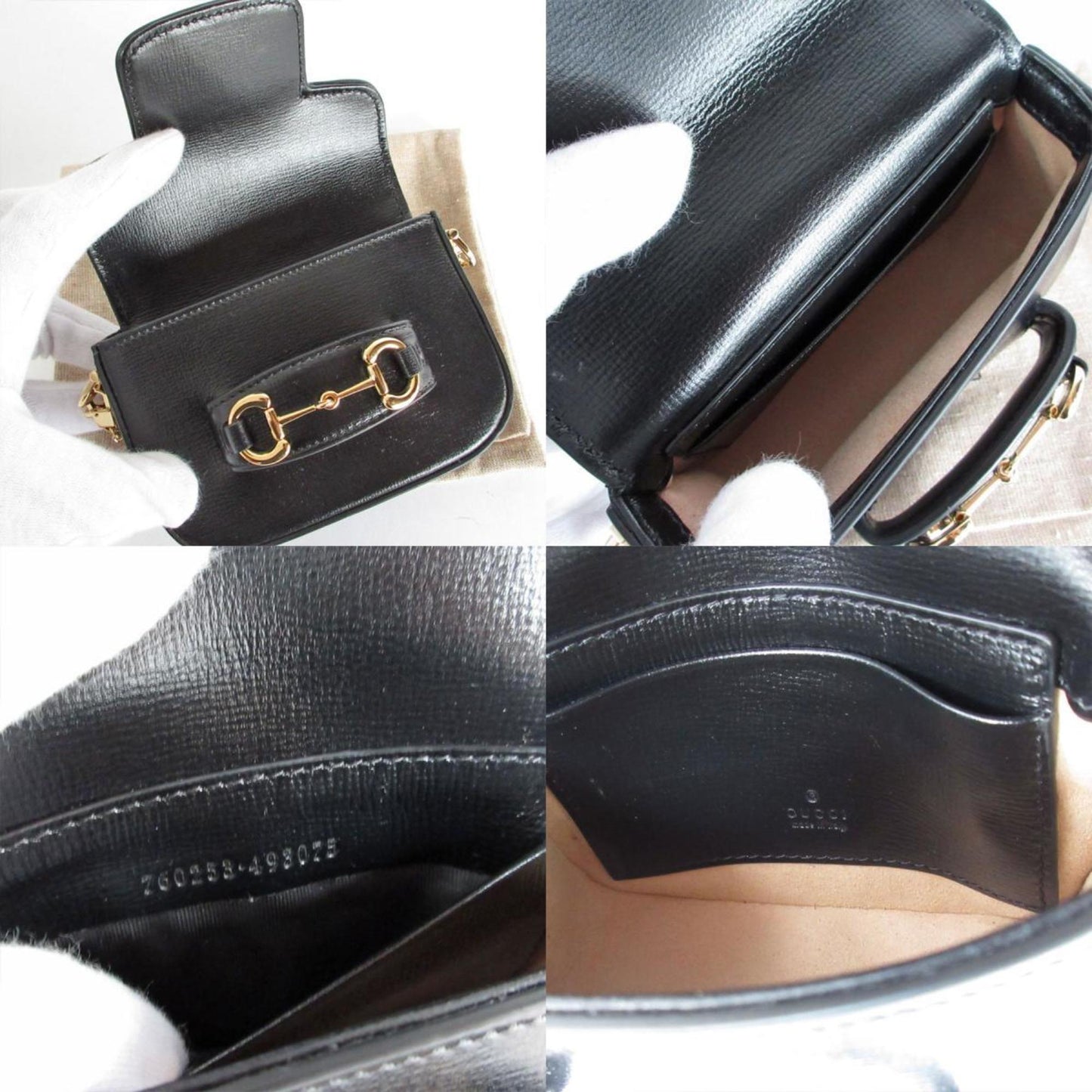 Gucci Black Metal Leather Pochette Shoulder Bag