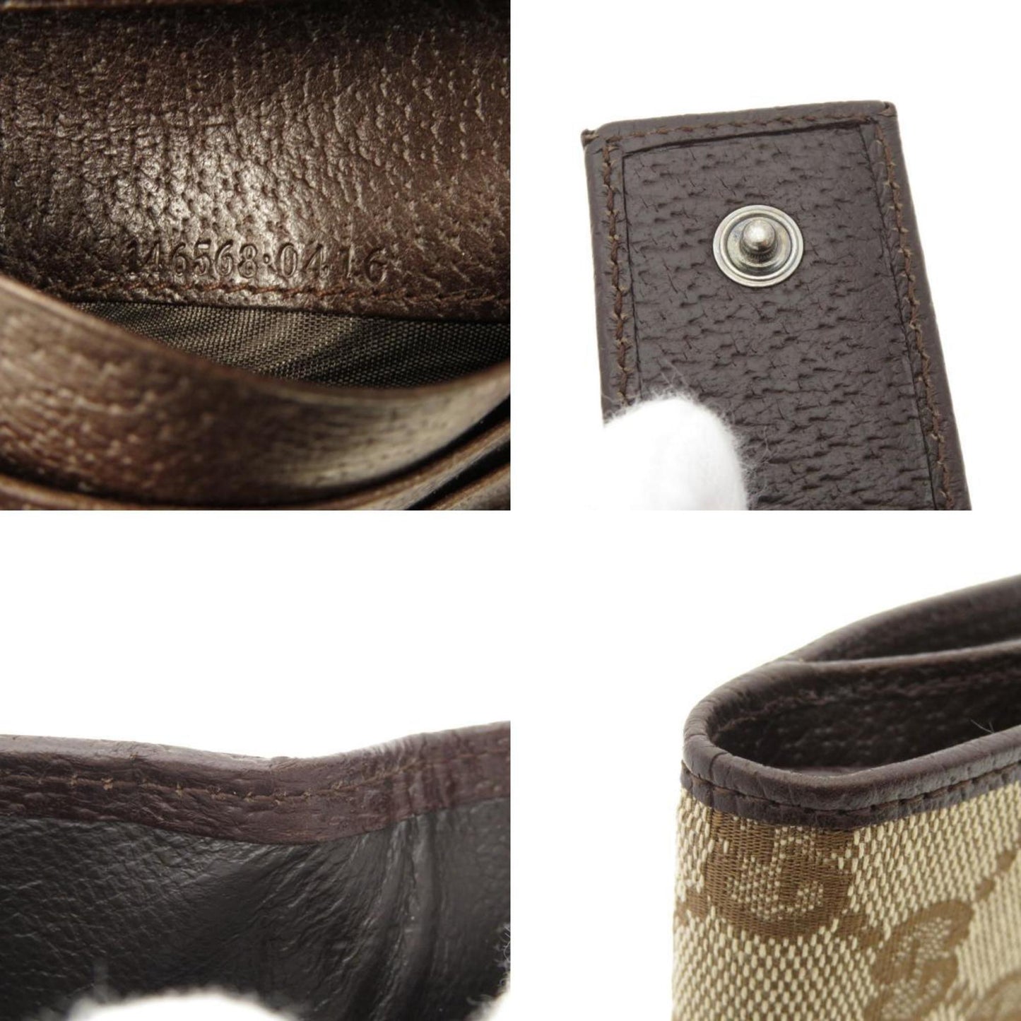 Gucci Brown Canvas Leather Wallet (Bi-Fold)