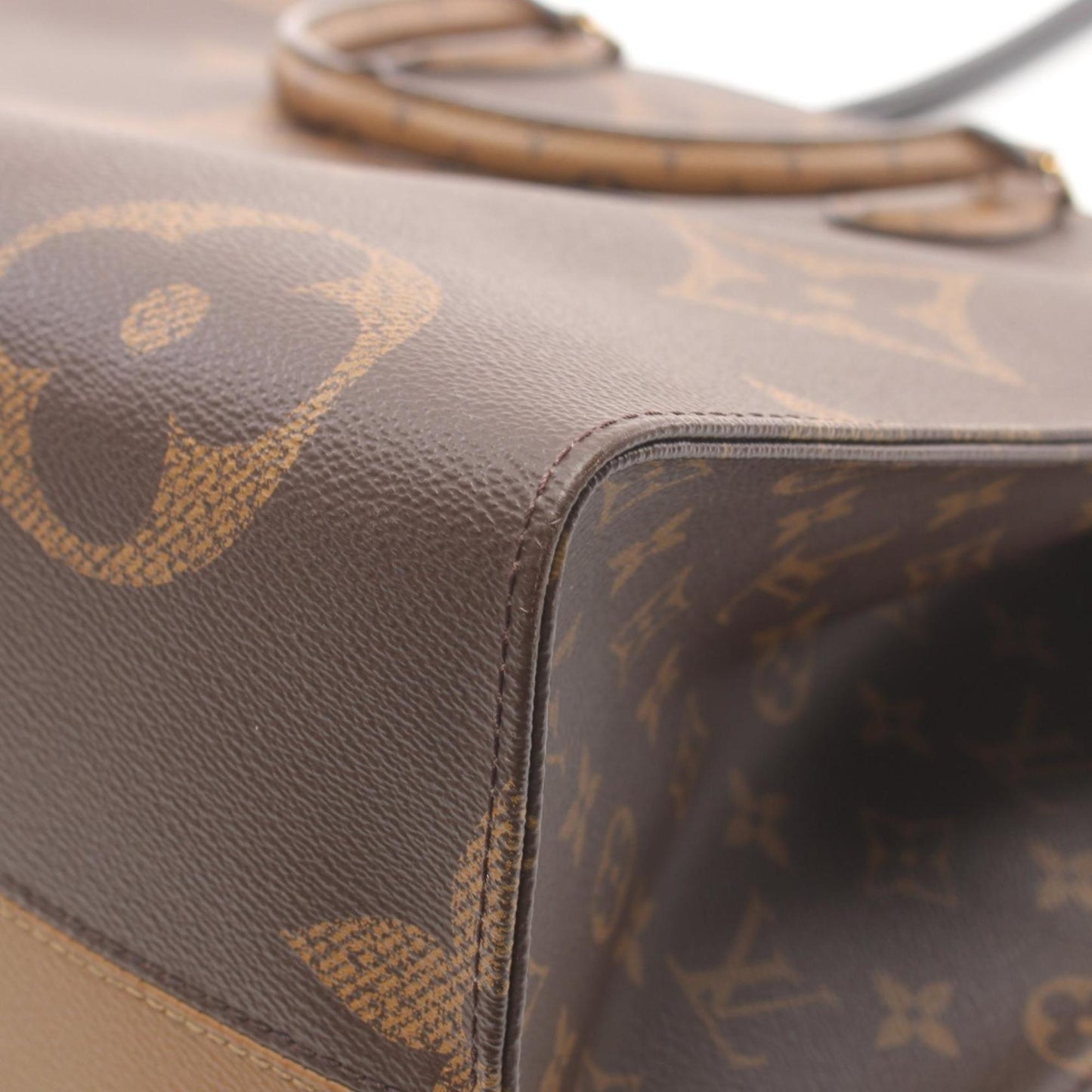 Louis Vuitton Brown Coated Canvas Leather Shoulder Bag