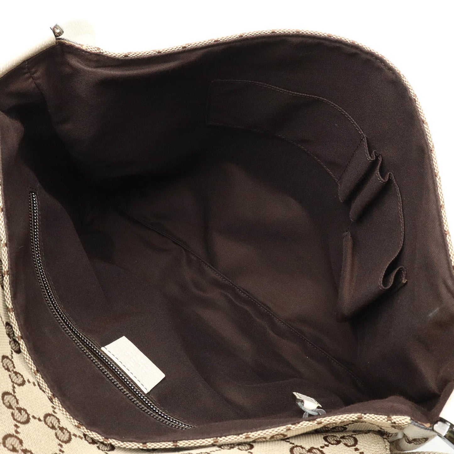 Gucci Beige Ivory Canvas Leather Shoulder Bag