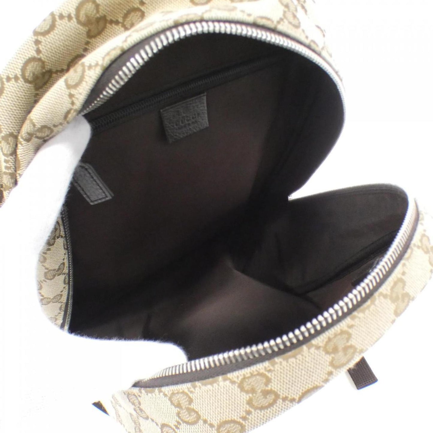 Gucci Beige Brown Gg Canvas Backpack