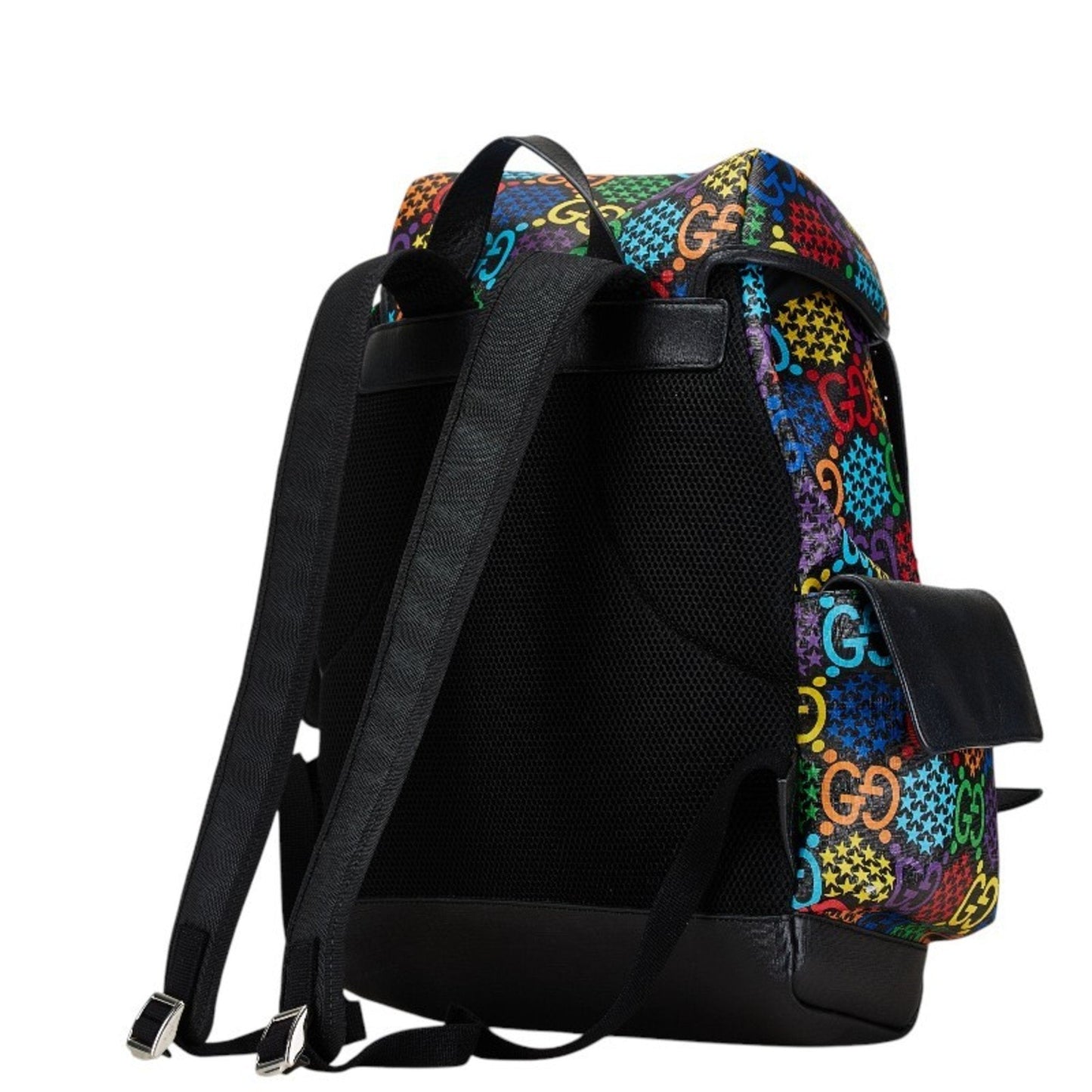 Gucci Black Multi-Color Pvc Leather Backpack