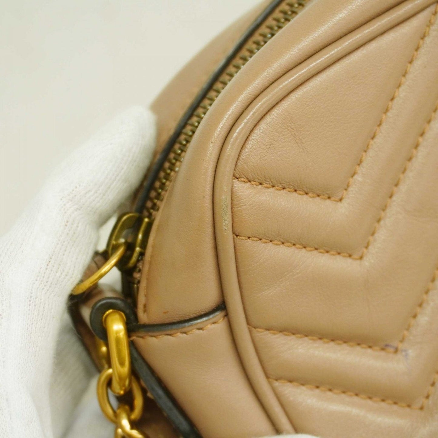 Gucci Light Brown Leather Shoulder Bag