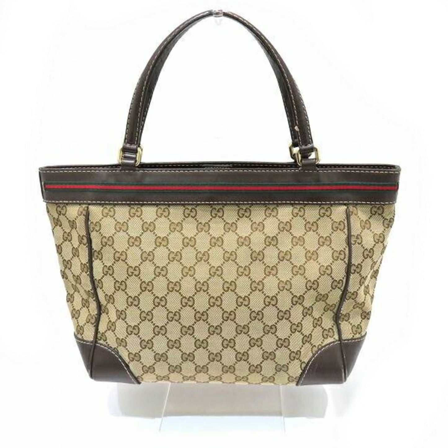 Gucci Brown Leather Canvas Handbag