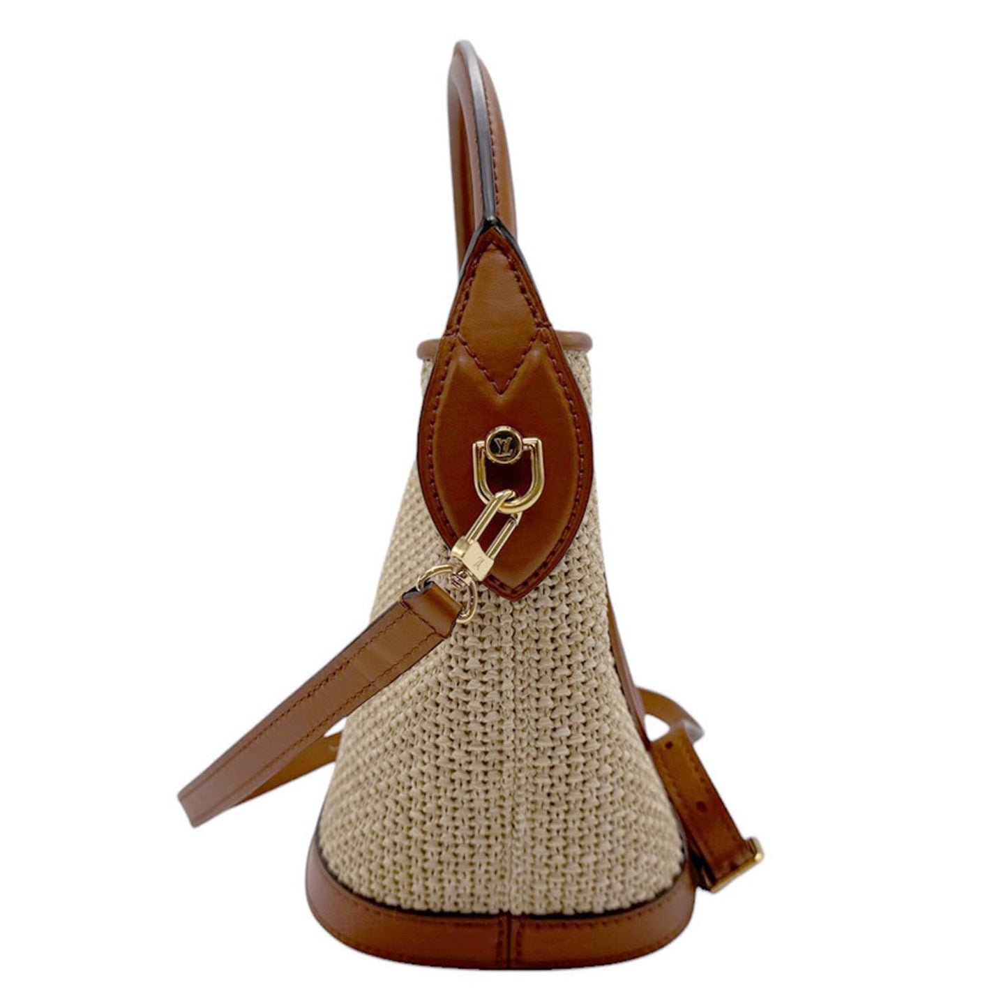 Louis Vuitton Brown Natural Raffia Leather Handbag Shoulder Bag