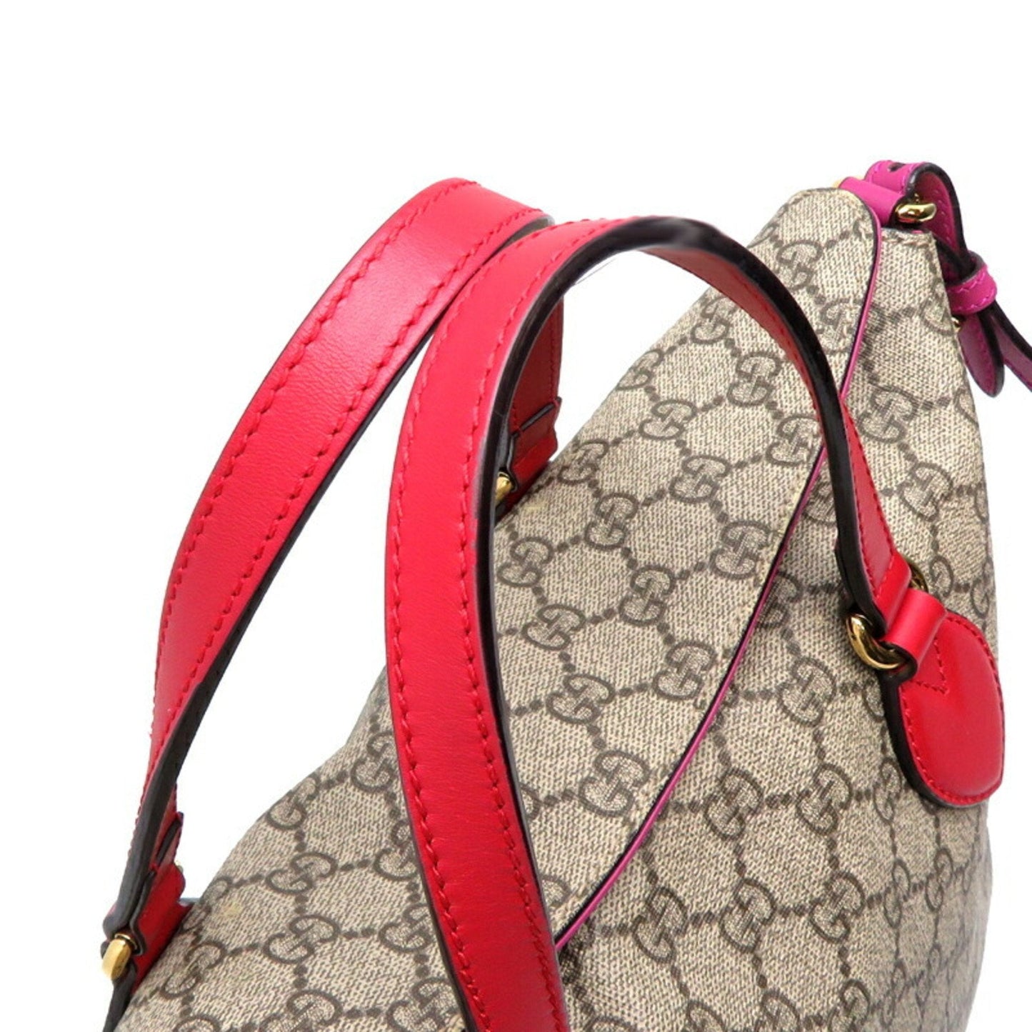 Gucci Beige Pink Gg Supreme Leather Shoulder Bag