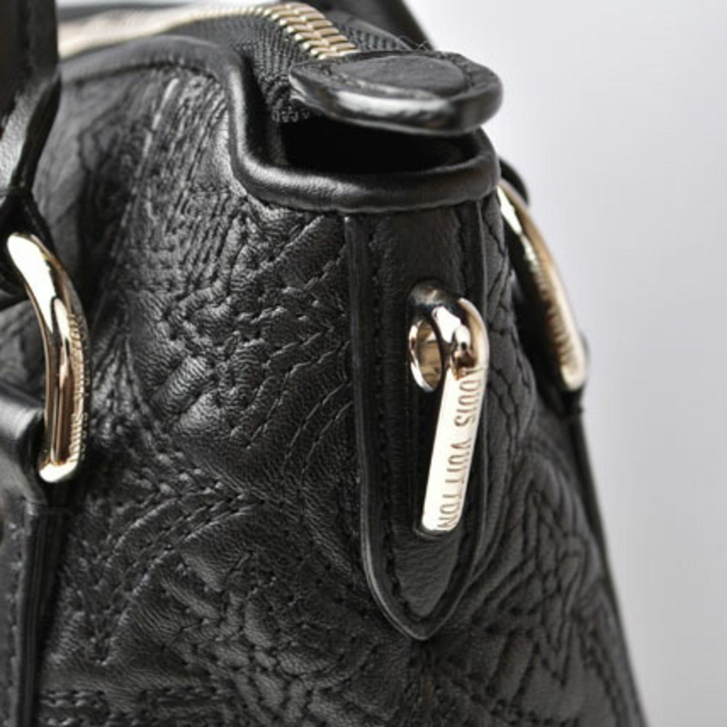 Louis Vuitton Monogram Antheia Black Silver Leather Handbag Shoulder Bag