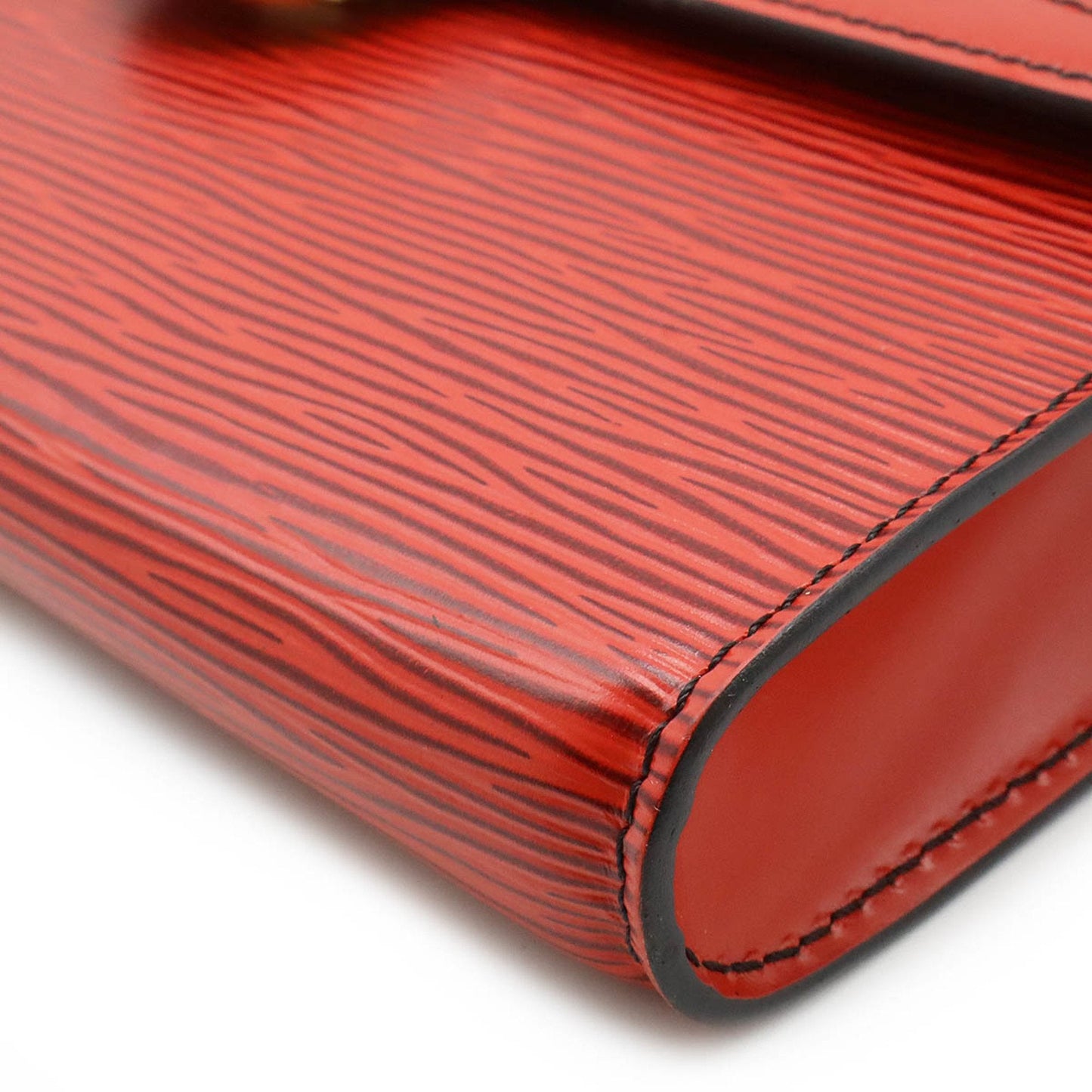 Louis Vuitton Castilian Red Epi Leather Clutch Bag Pochette Shoulder Bag