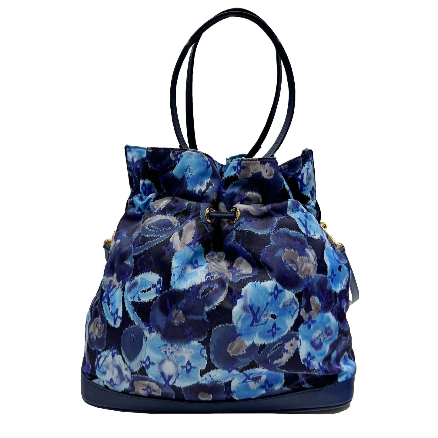 Louis Vuitton Grand Blue Nylon Leather Shoulder Bag Tote Bag