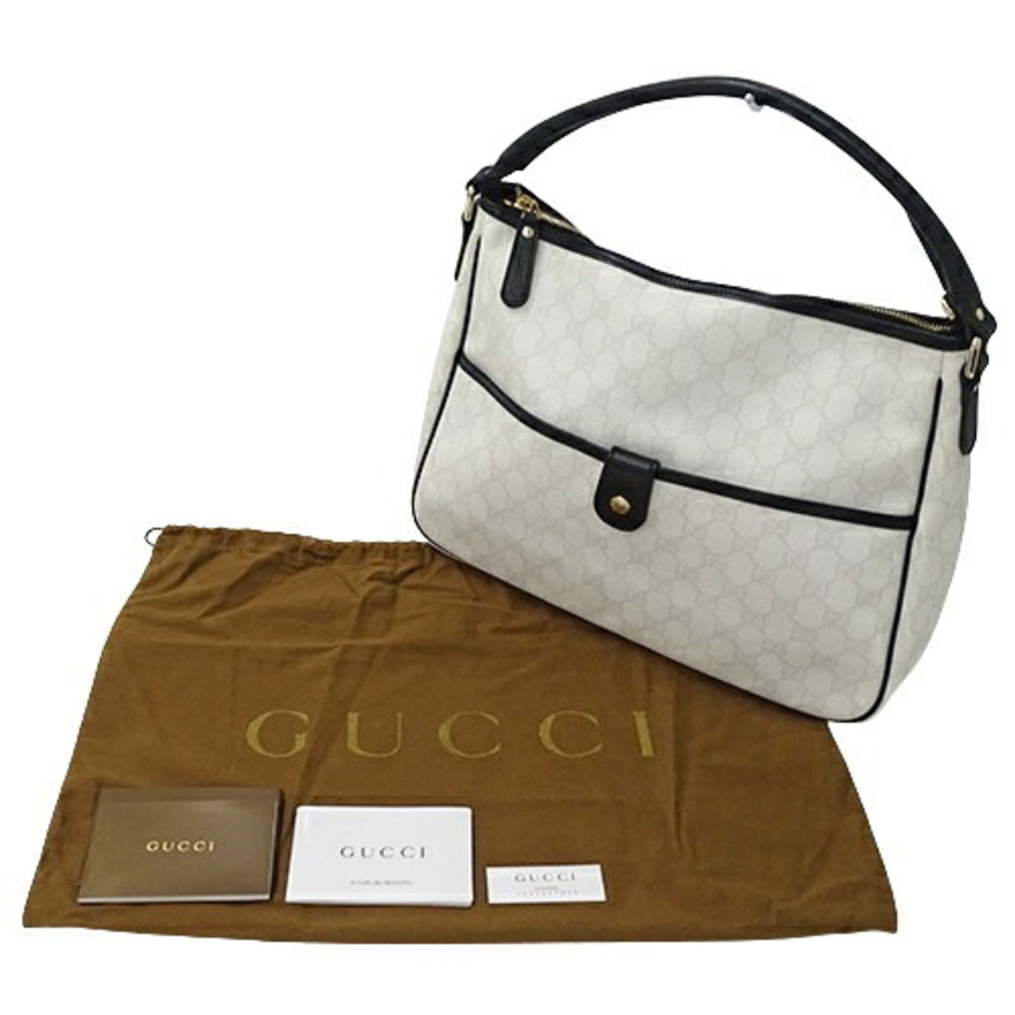 Gucci Black White Gg Supreme Shoulder Bag