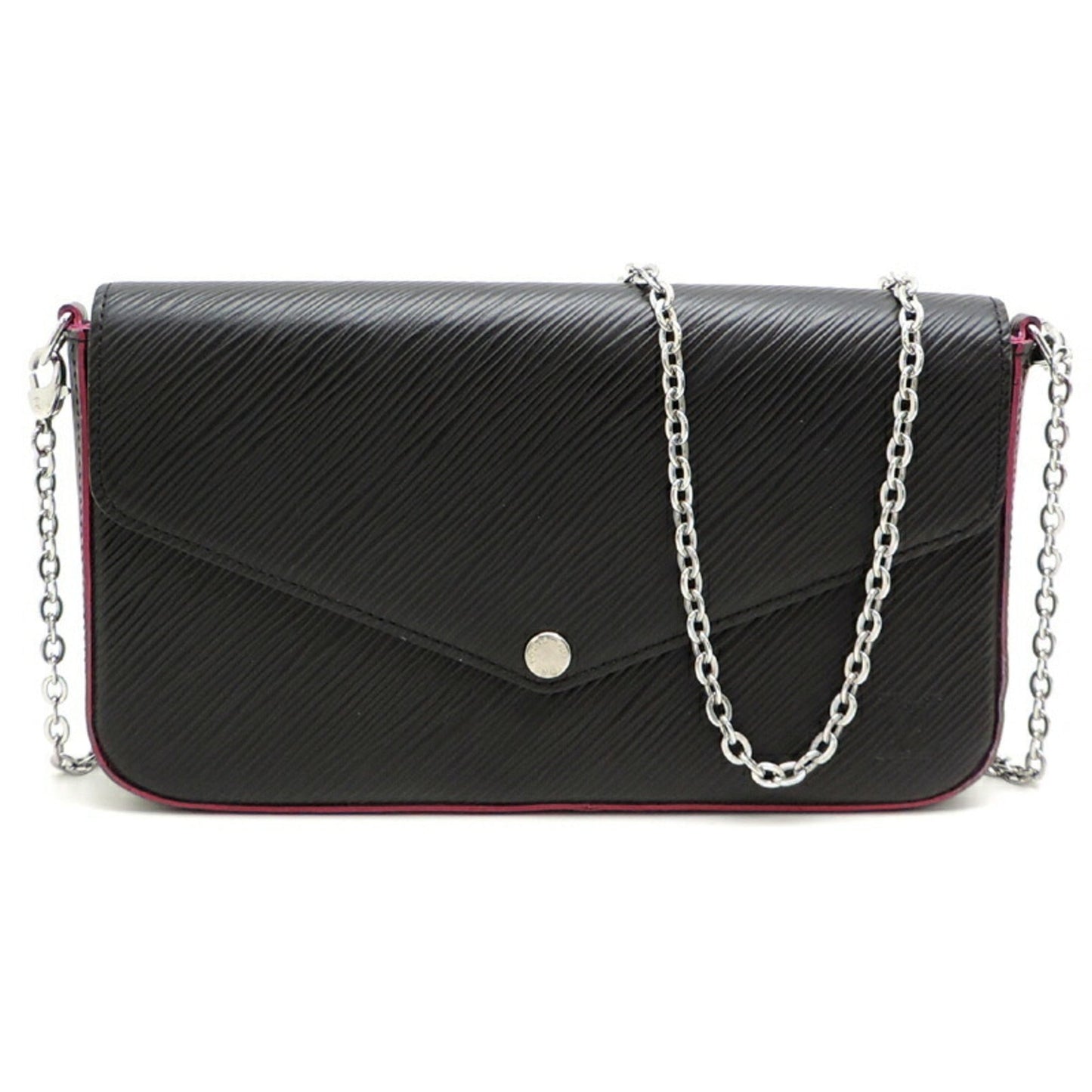 Louis Vuitton Black Hot Pink Noir Pink Epi Leather Chain/Shoulder Wallet ()