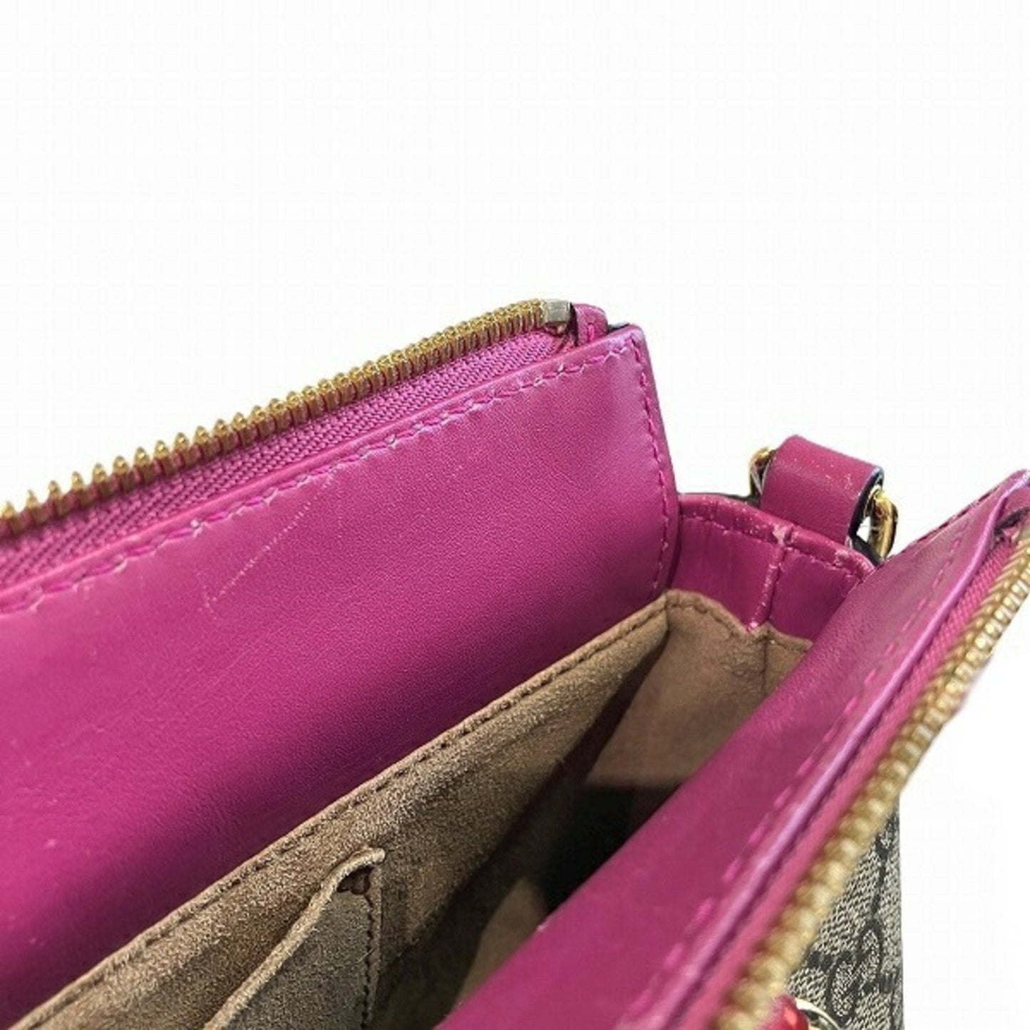 Gucci Pink Canvas Leather Handbag Shoulder Bag