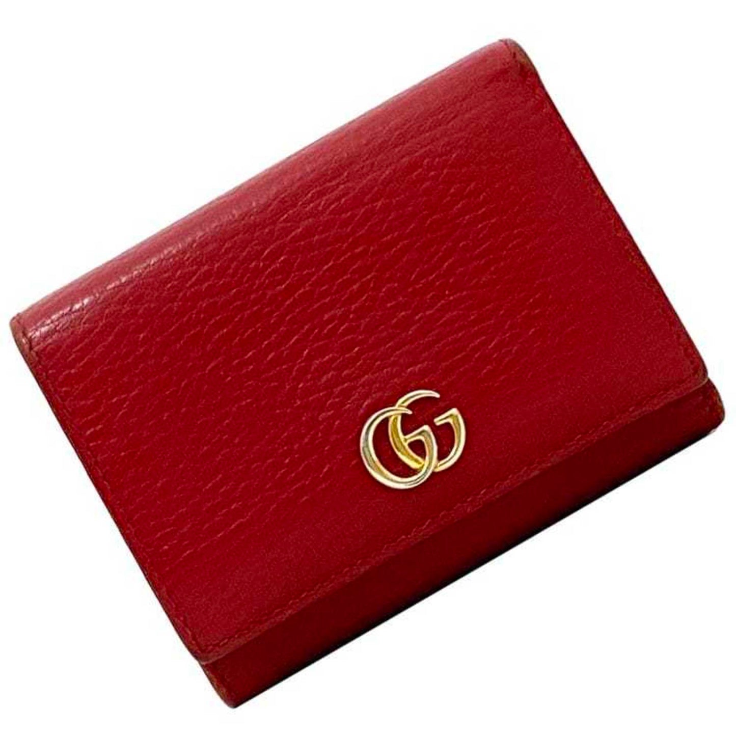 Gucci Red Color Leather Wallet (Tri-Fold) ()