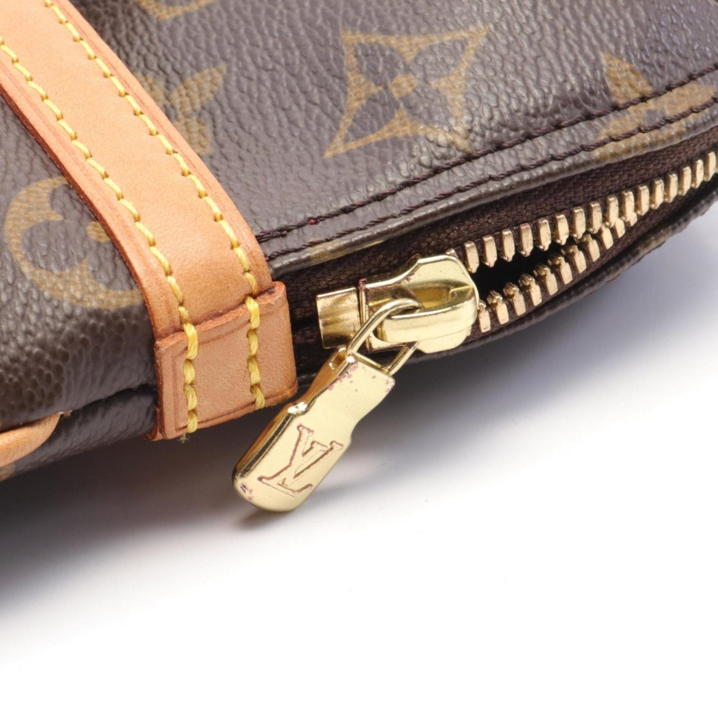 Louis Vuitton Brown Coated Canvas Leather Shoulder Bag