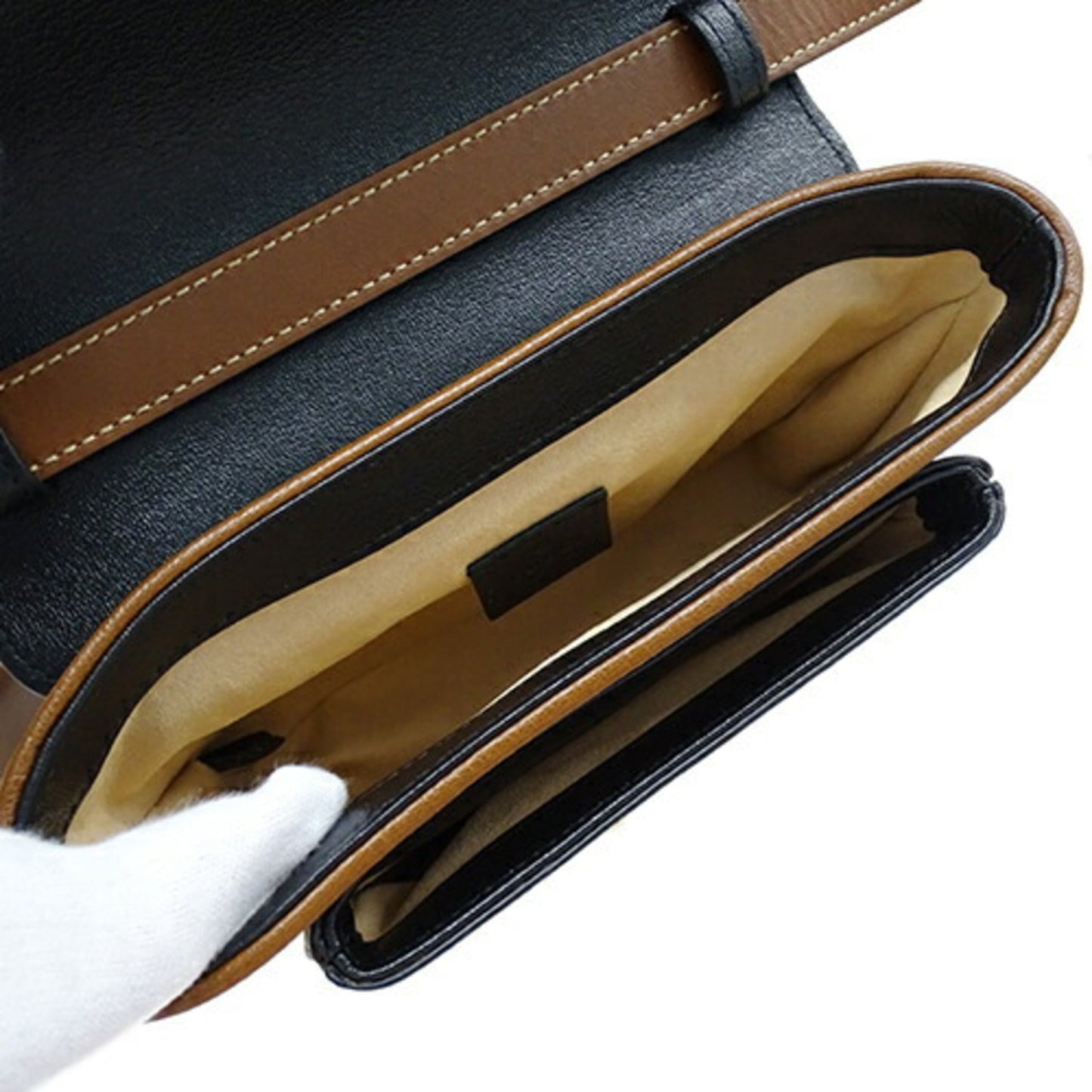 Gucci Padlock Black Brown Canvas Gg Supreme Handbag Shoulder Bag