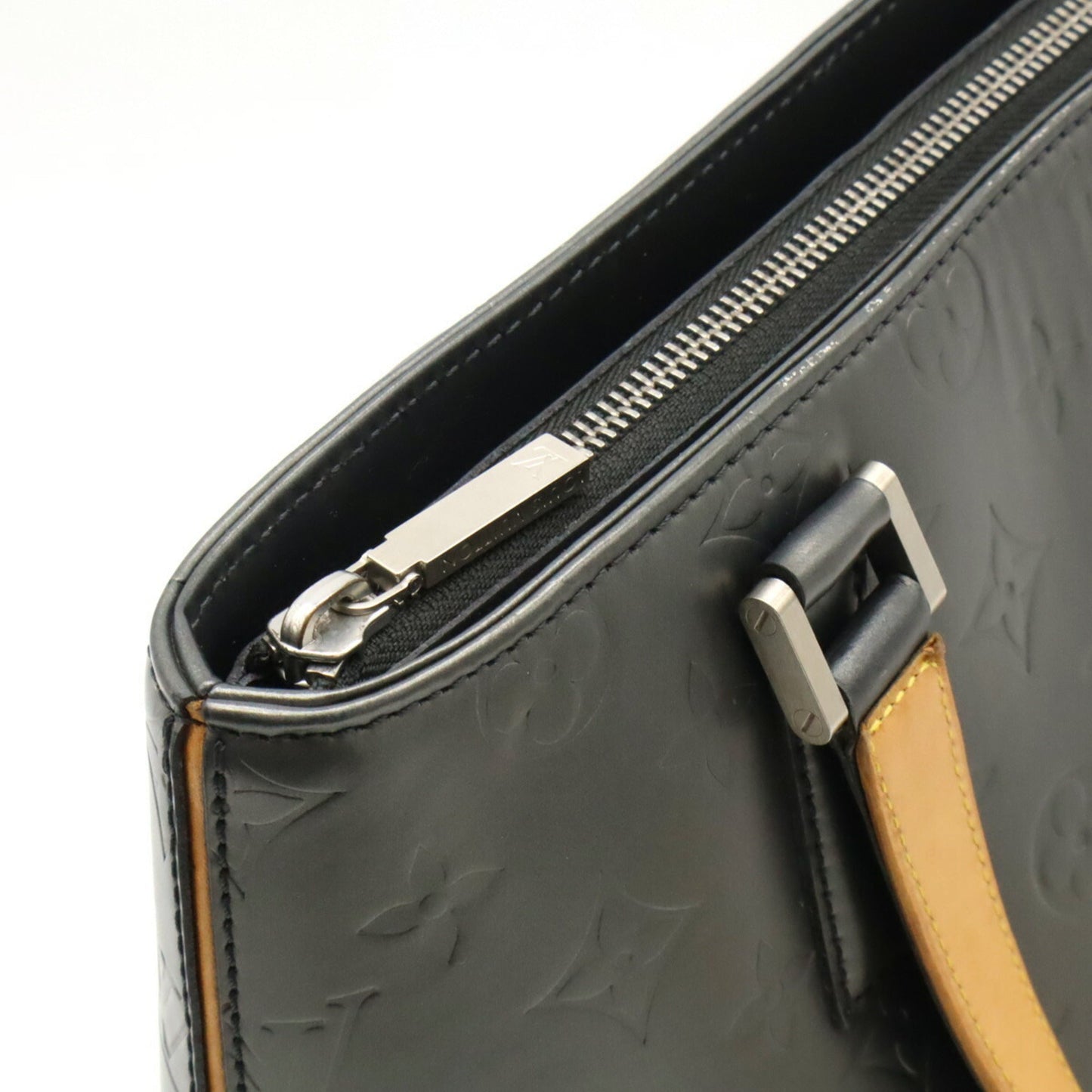 Louis Vuitton Monogram Mat Black Noir Leather Shoulder Bag Tote Bag