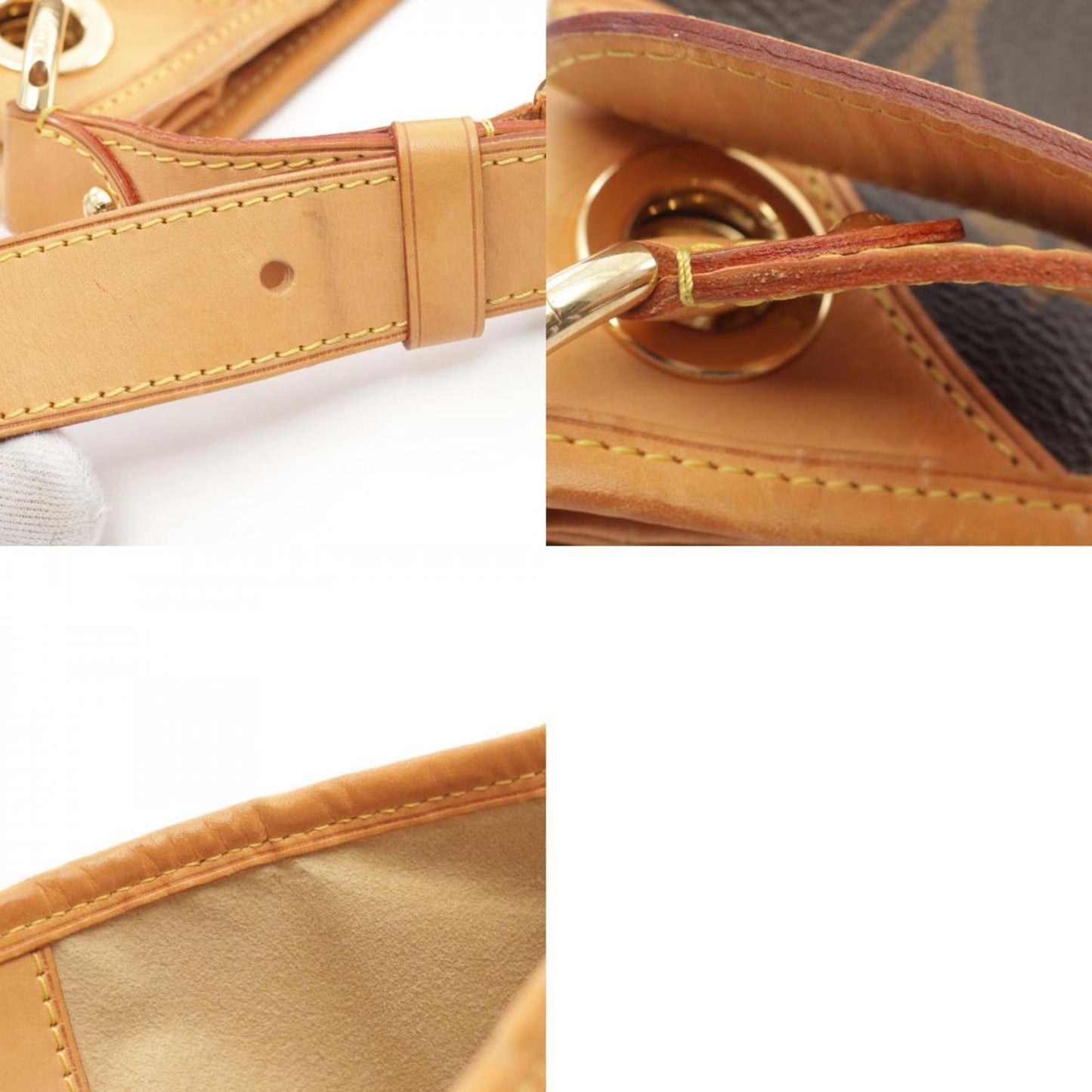 Louis Vuitton Brown Coated Canvas Leather Shoulder Bag