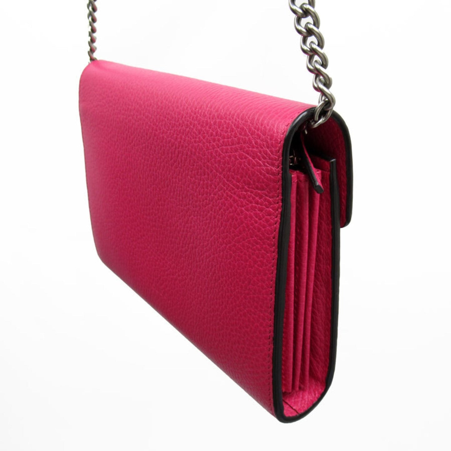 Gucci Pink Leather Chain/Shoulder Wallet