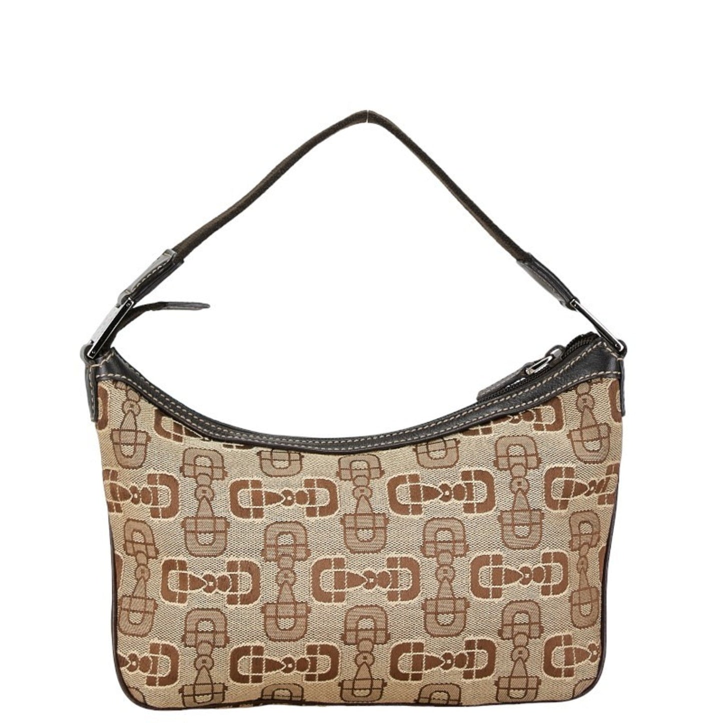 Gucci Beige Brown Canvas Leather Handbag Shoulder Bag