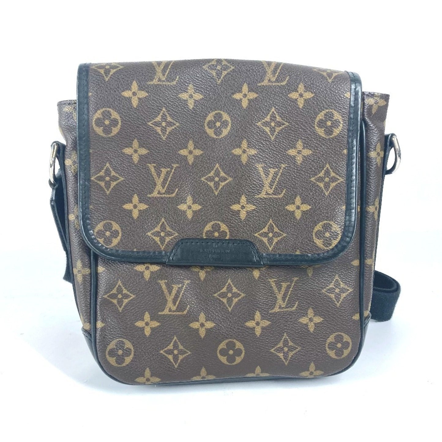 Louis Vuitton Black Brown Canvas Pochette Shoulder Bag ()