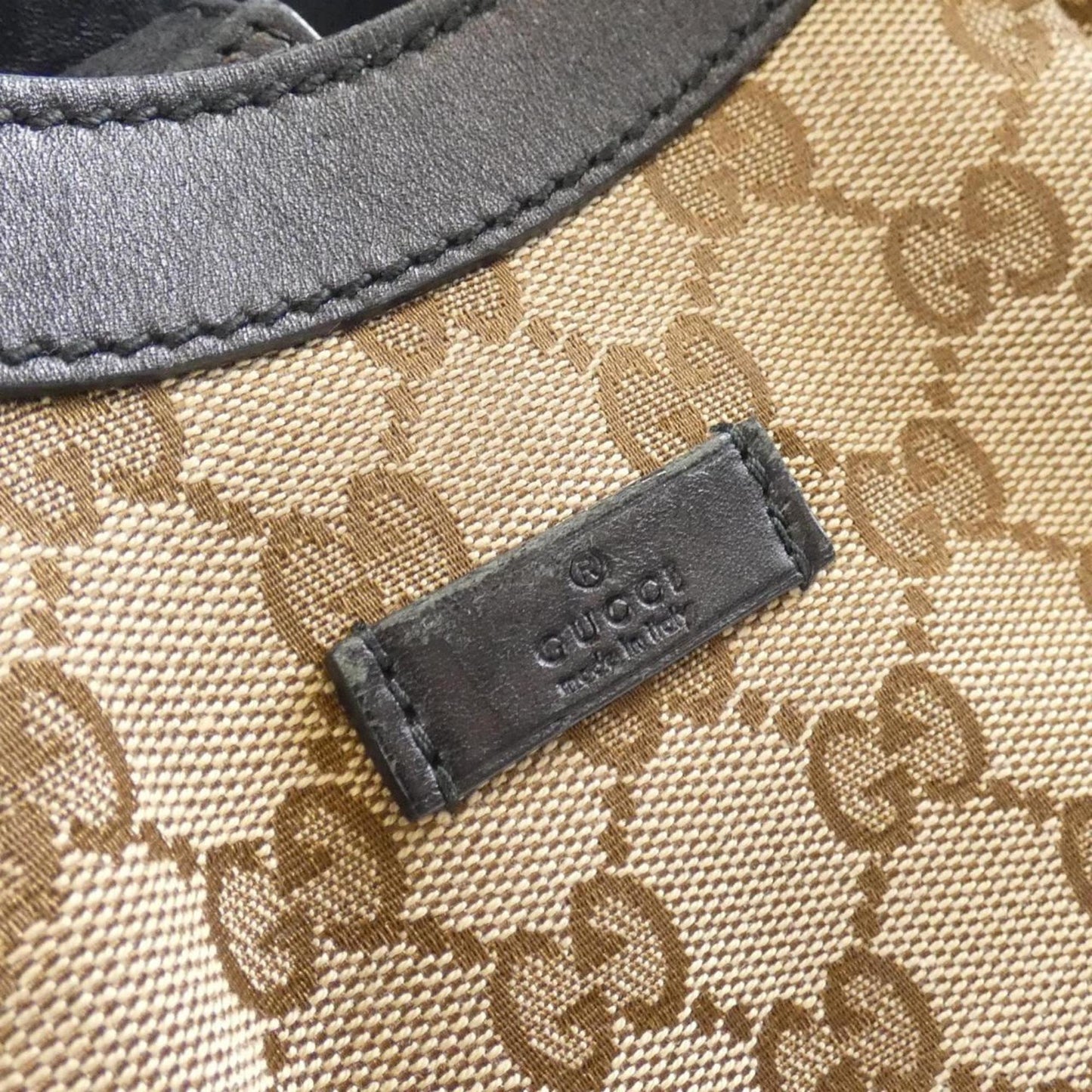 Gucci Gg Canvas Beige Black Gg Canvas Shoulder Bag