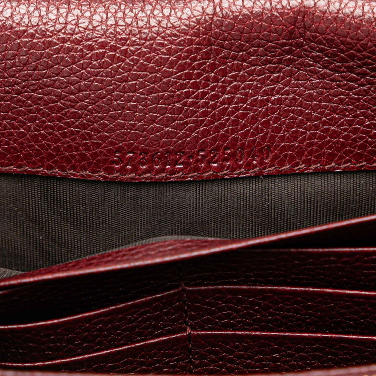 Gucci Wine Leather Long Wallet (Bi-Fold)