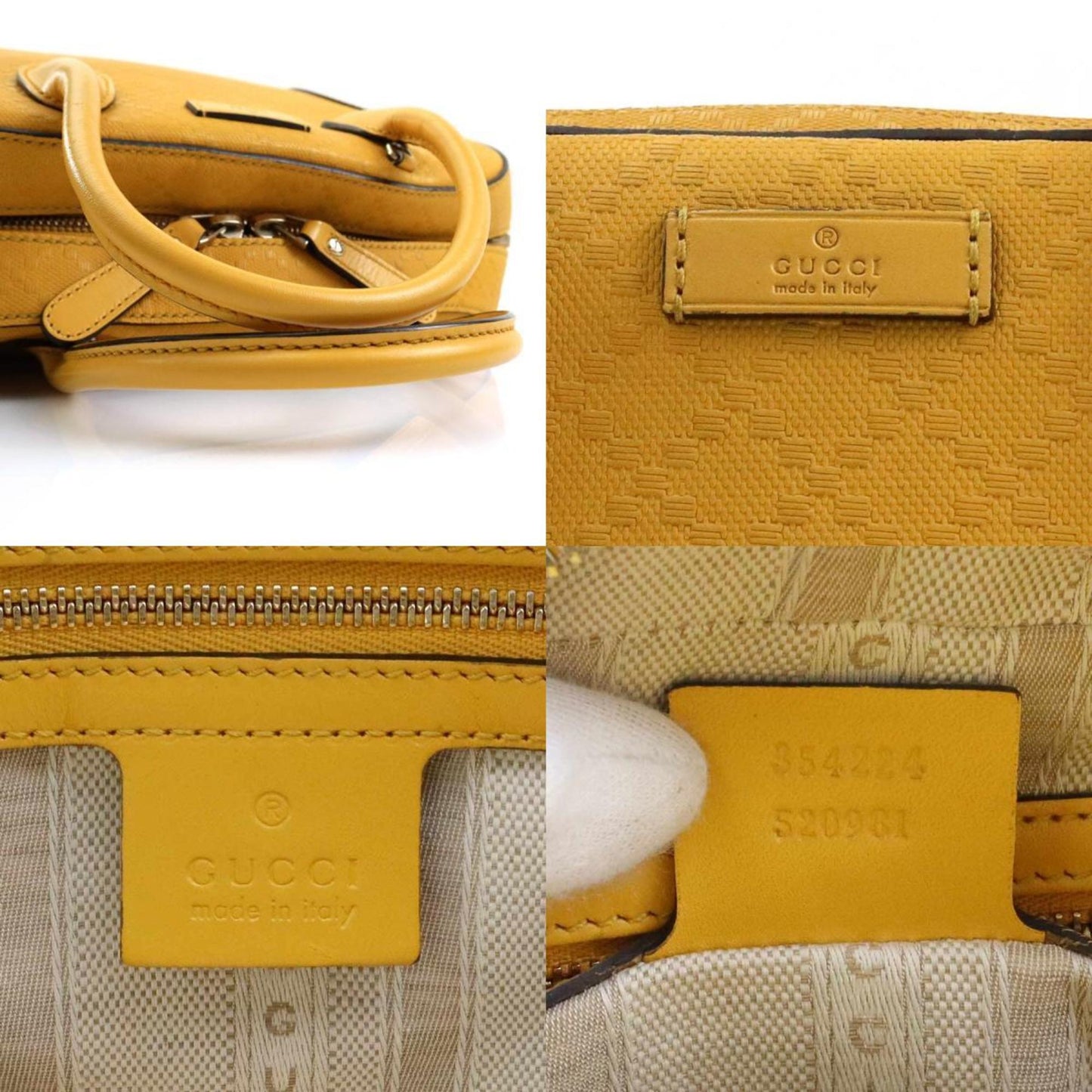 Gucci Yellow Leather Handbag Shoulder Bag