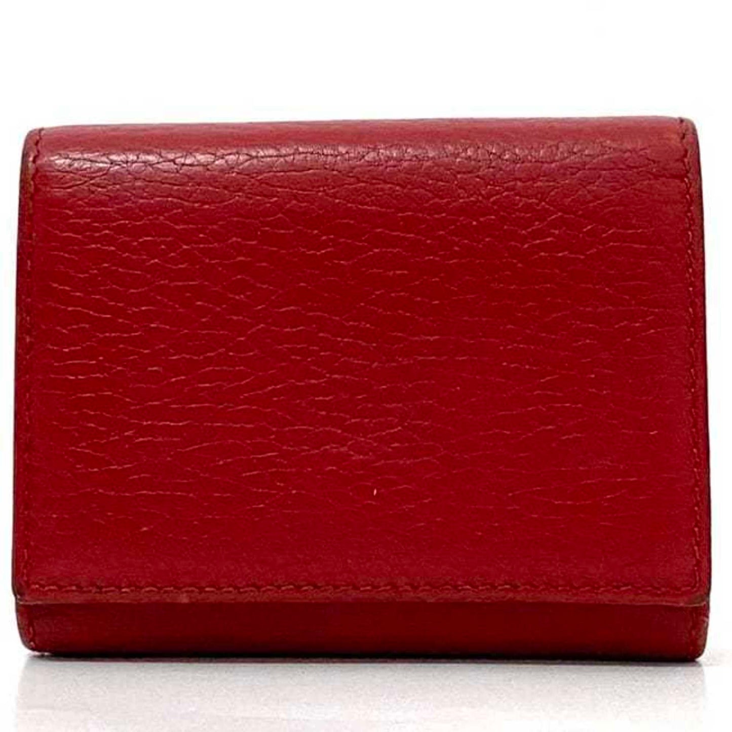 Gucci Red Color Leather Wallet (Tri-Fold)