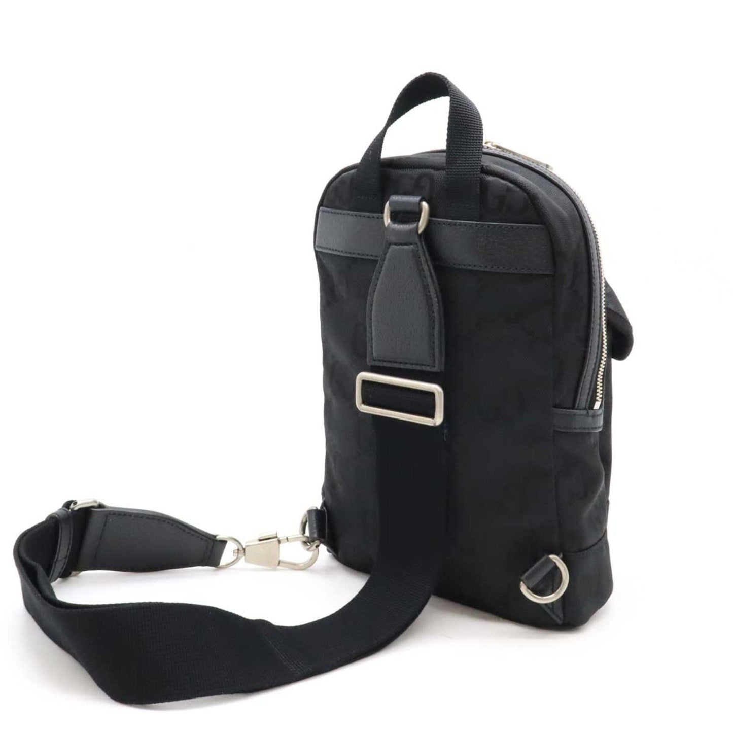 Gucci Black Nylon Canvas Leather Shoulder Bag Sling Bag