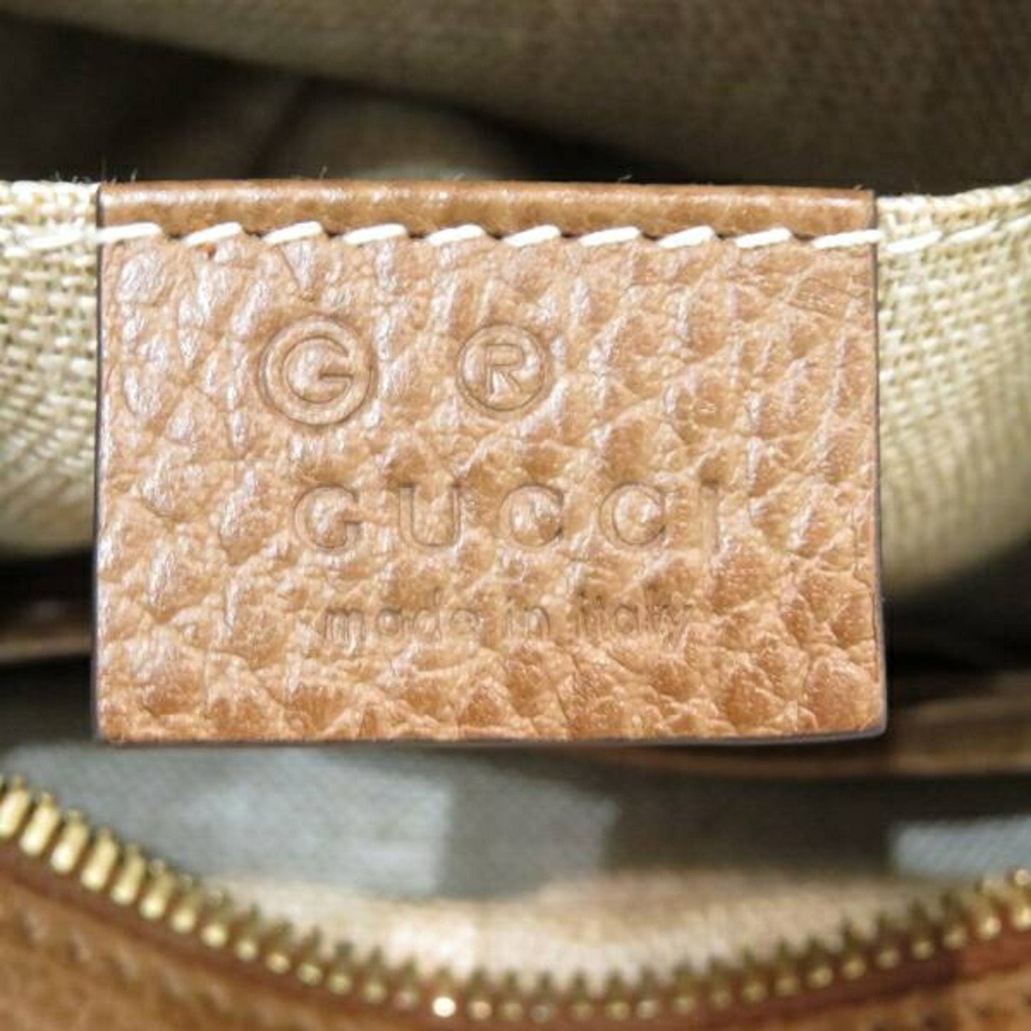 Gucci Brown Gg Canvas Leather Shoulder Bag