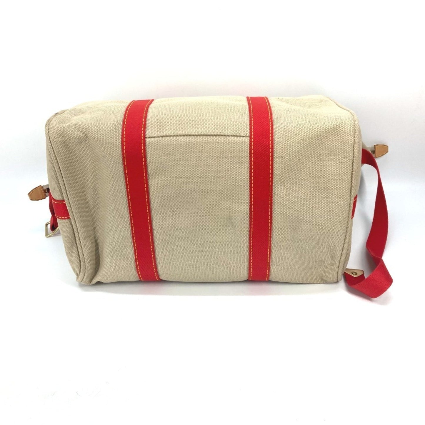 Louis Vuitton Beige Red Color Canvas Boston Bag Shoulder Bag