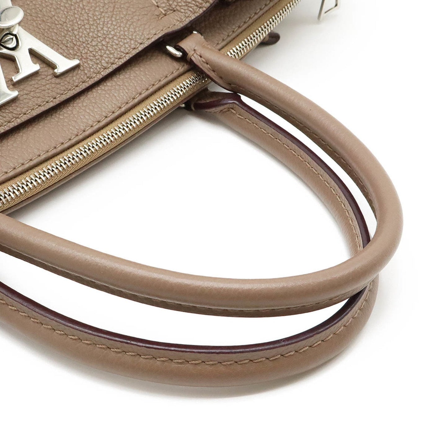 Louis Vuitton Brown Leather Handbag Shoulder Bag Tote Bag