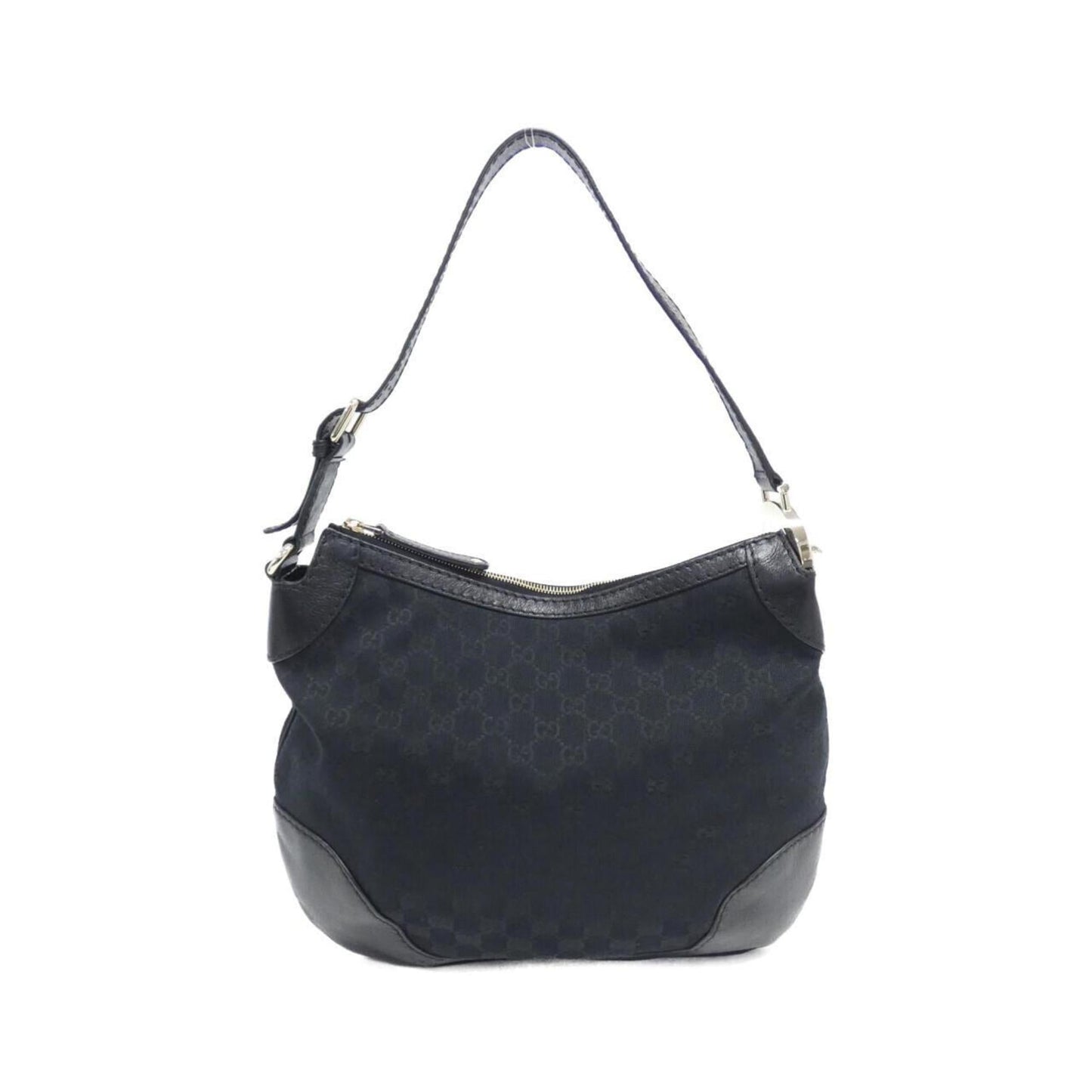 Gucci Black Gg Canvas Leather Shoulder Bag ()