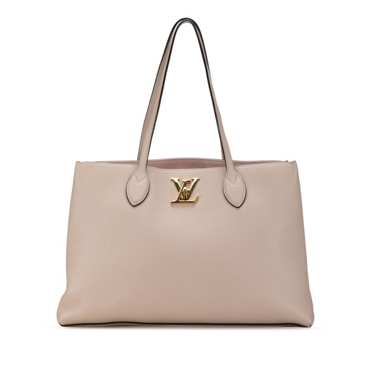 Louis Vuitton Grayish Leather Shoulder Bag Tote Bag ()
